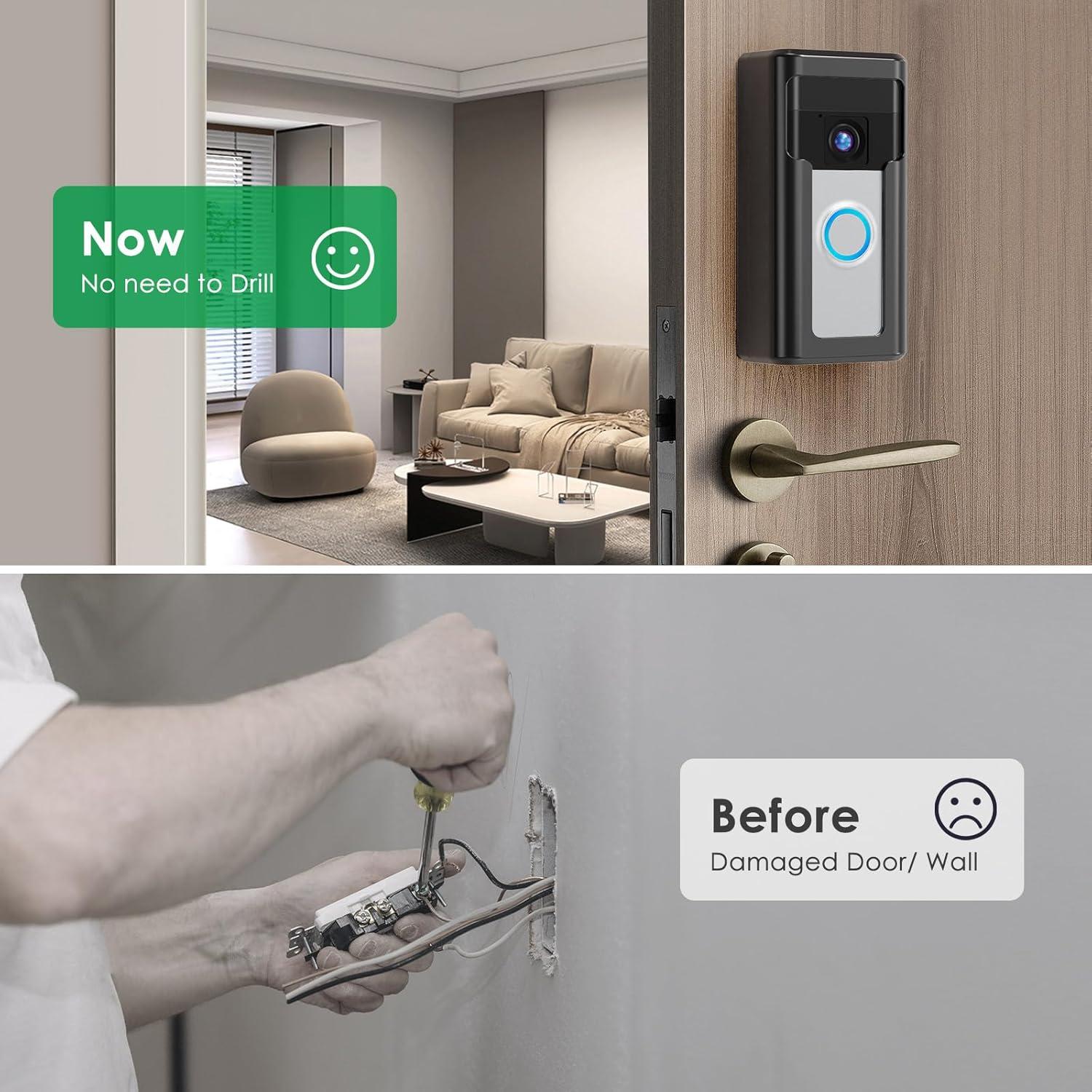 Soporte de Timbre de Video Liwin Antirrobo para Blink - Negro