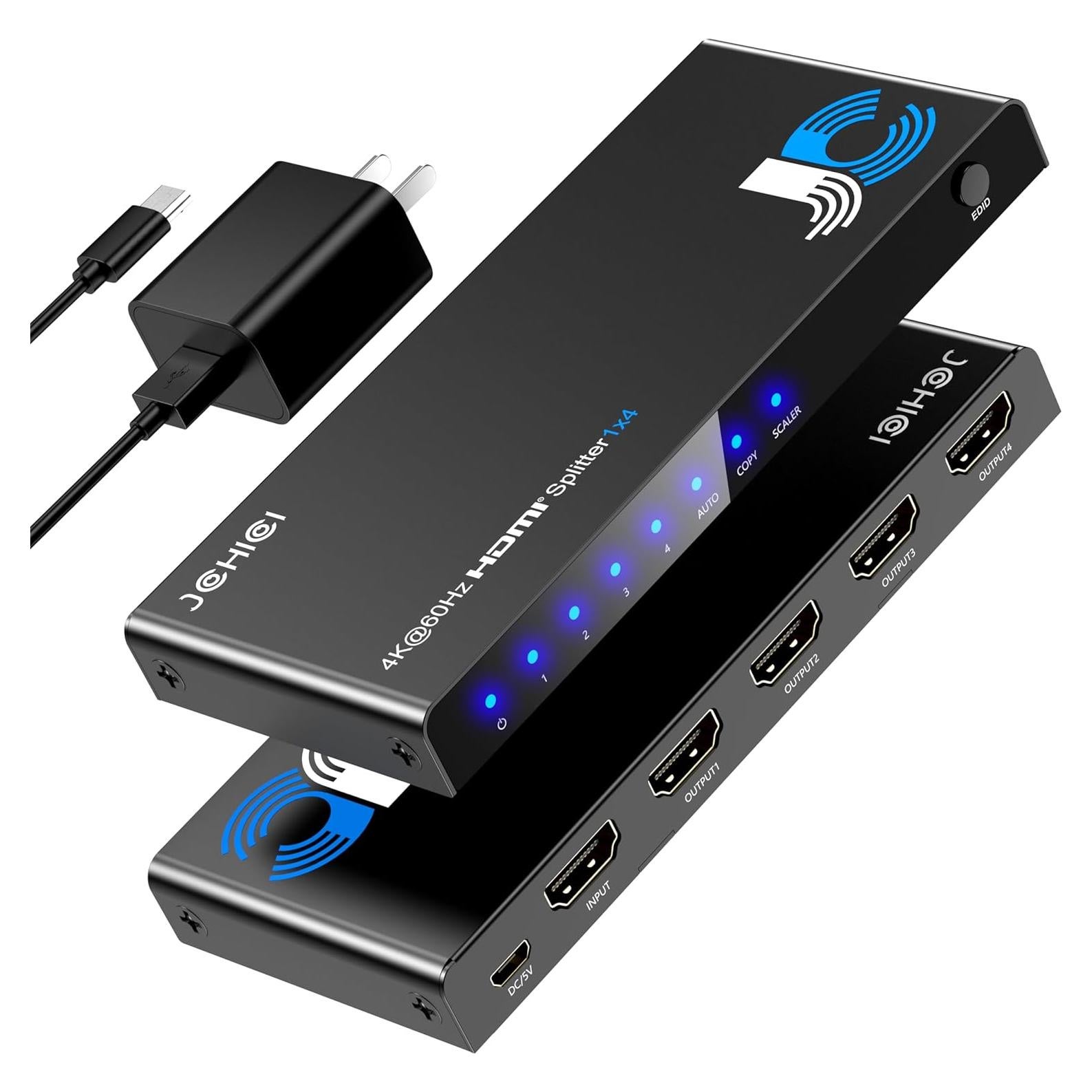 Divisor HDMI 4K 1x4 JCHICI - 4 Salidas, HDR, 18Gbps