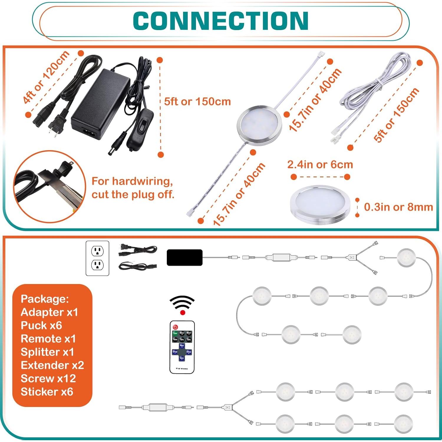 Kit de Iluminación LED Inalámbrico Lvyinyin 6 Luces Luz Diurna