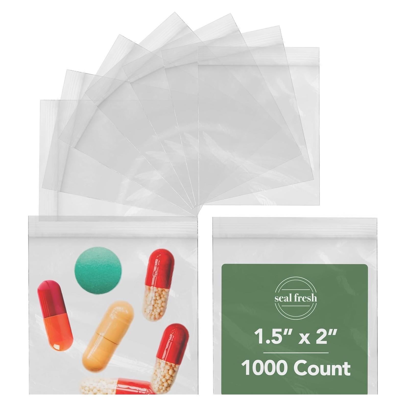 Bolsas Reutilizables Seal Fresh 1.5x2 cm con Cierre Zipper - 1000 Unidades