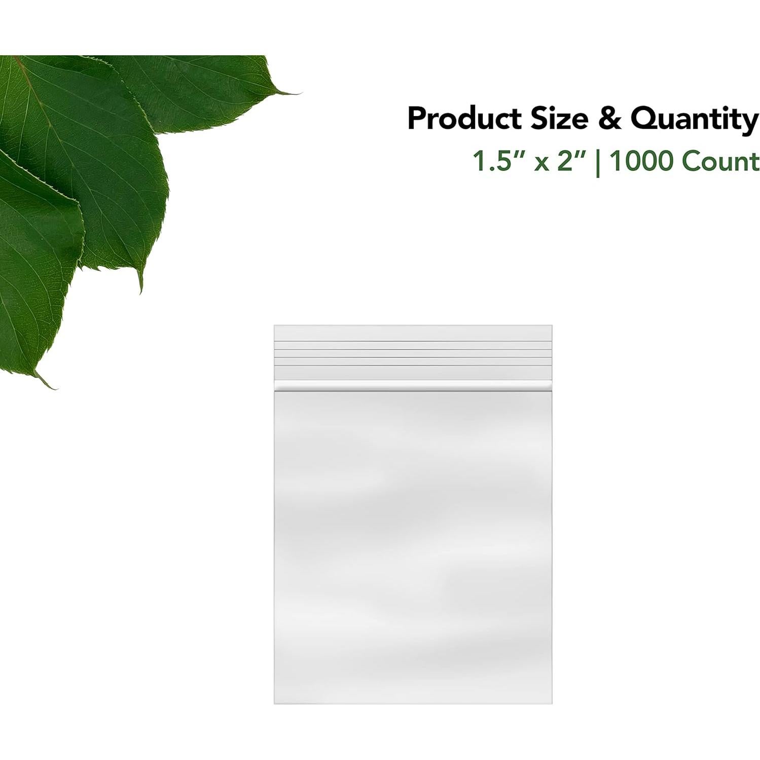 Bolsas Reutilizables Seal Fresh 1.5x2 cm con Cierre Zipper - 1000 Unidades