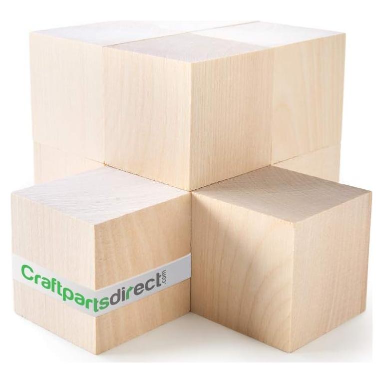 Cubos de Madera Natural Craftparts Direct 3.81 cm - Paquete de 10