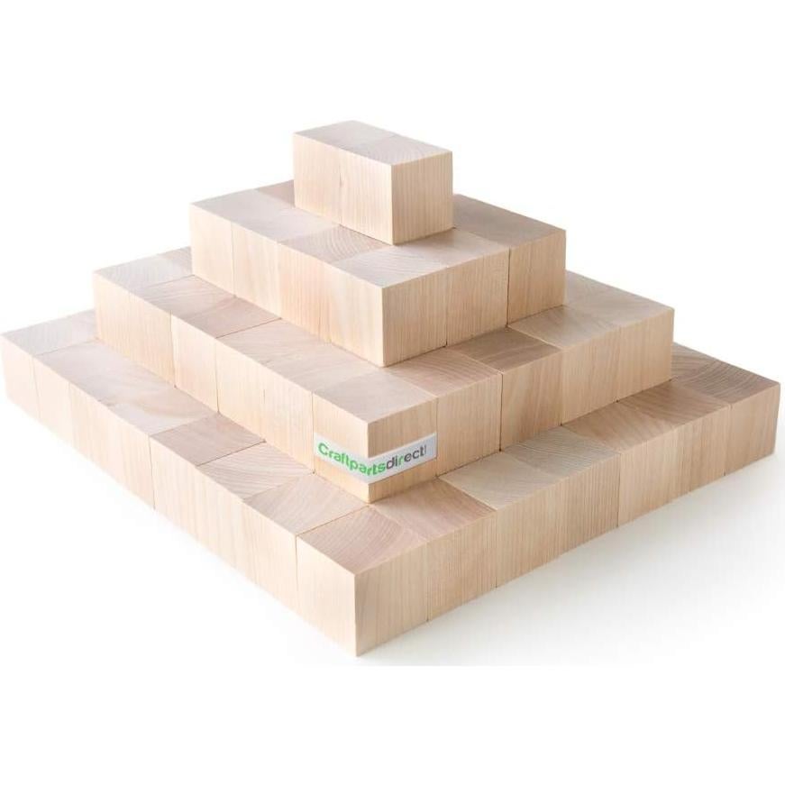Cubos de Madera Natural Craftparts Direct 3.81 cm - Paquete de 10