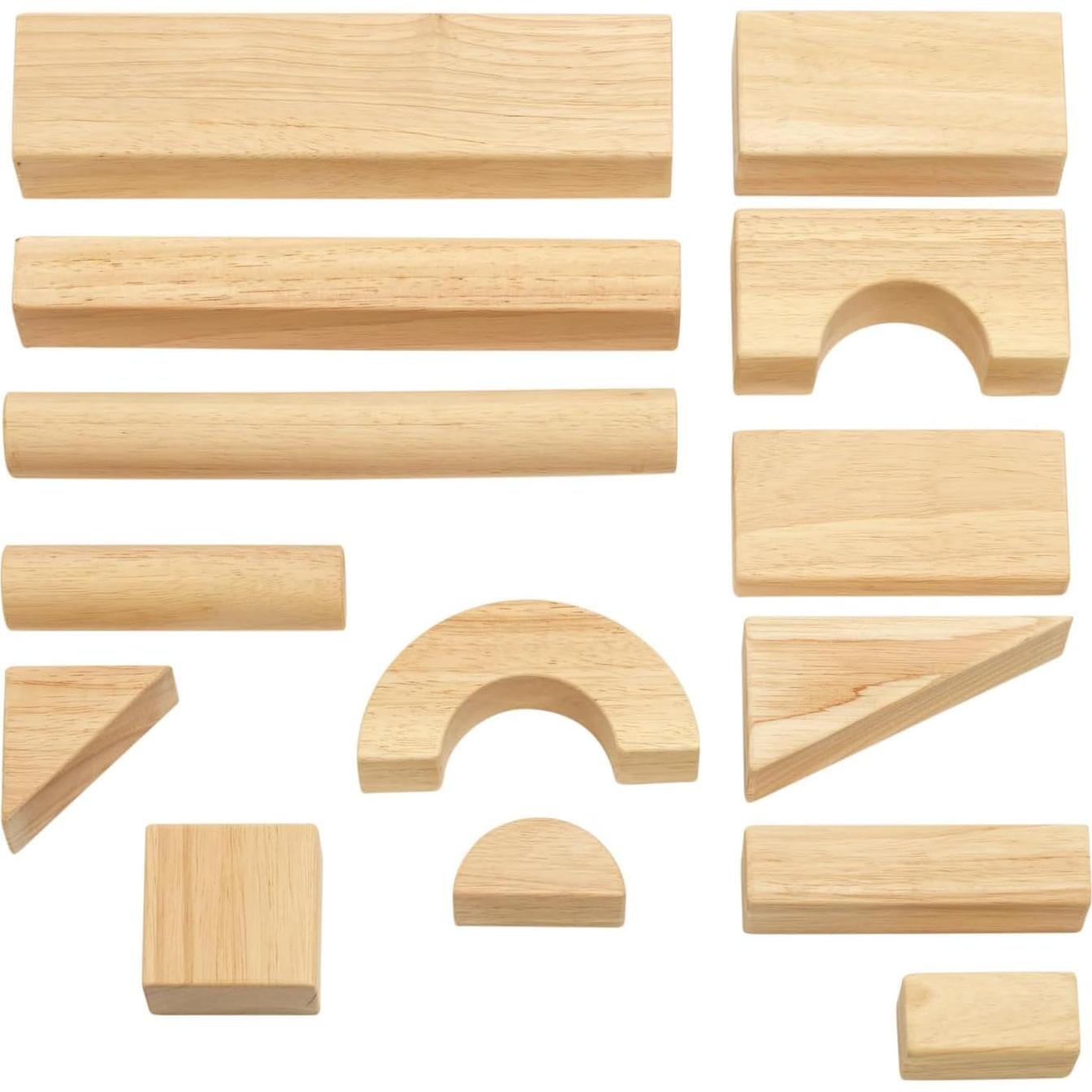 Bloques de Construcción de Madera de Caucho Excellerations - 58 Piezas