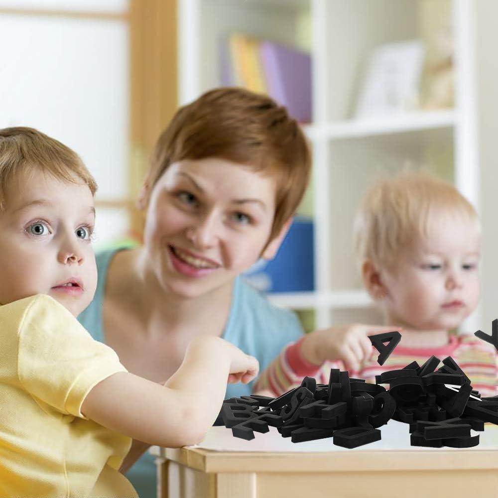 Juego de Letras Magnéticas Firlar 124 Piezas Alfabeto Negro