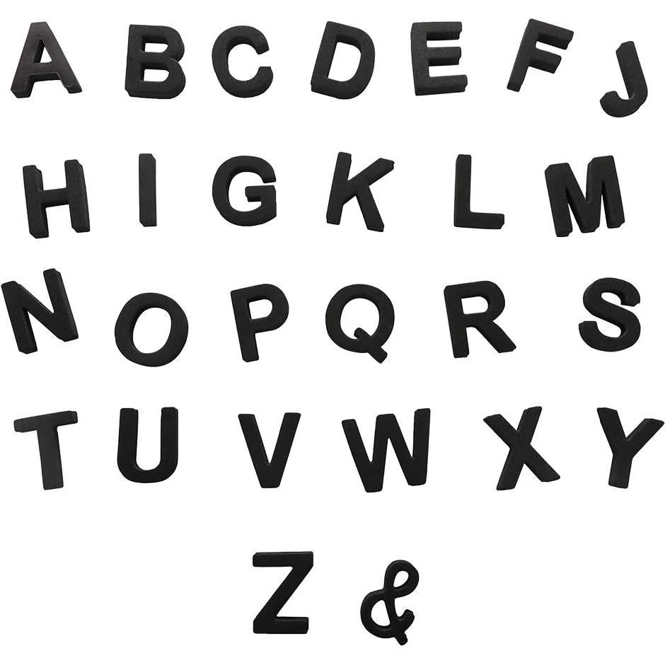 Juego de Letras Magnéticas Firlar 124 Piezas Alfabeto Negro