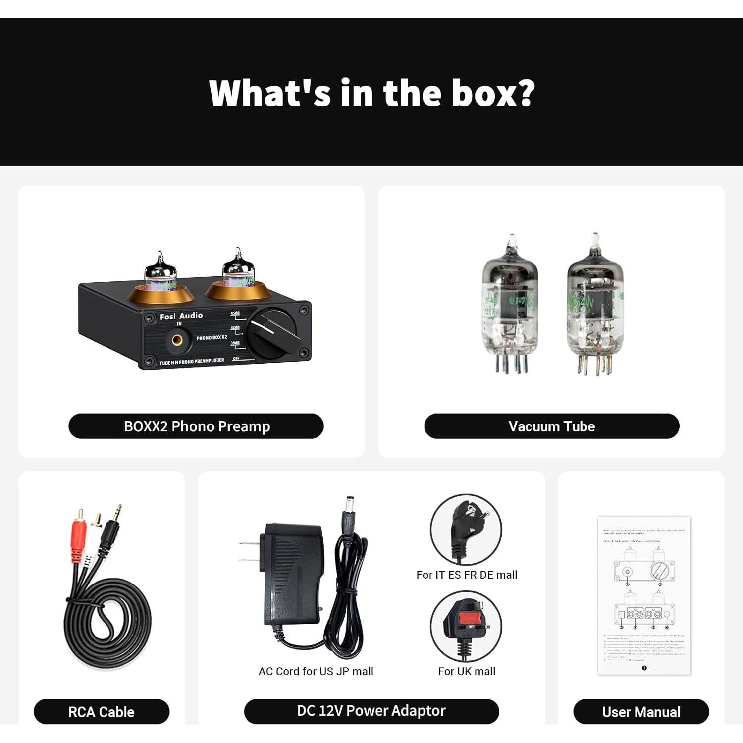 Fosi Audio Preamplificador Phono BOX X2 12V 0.31kg