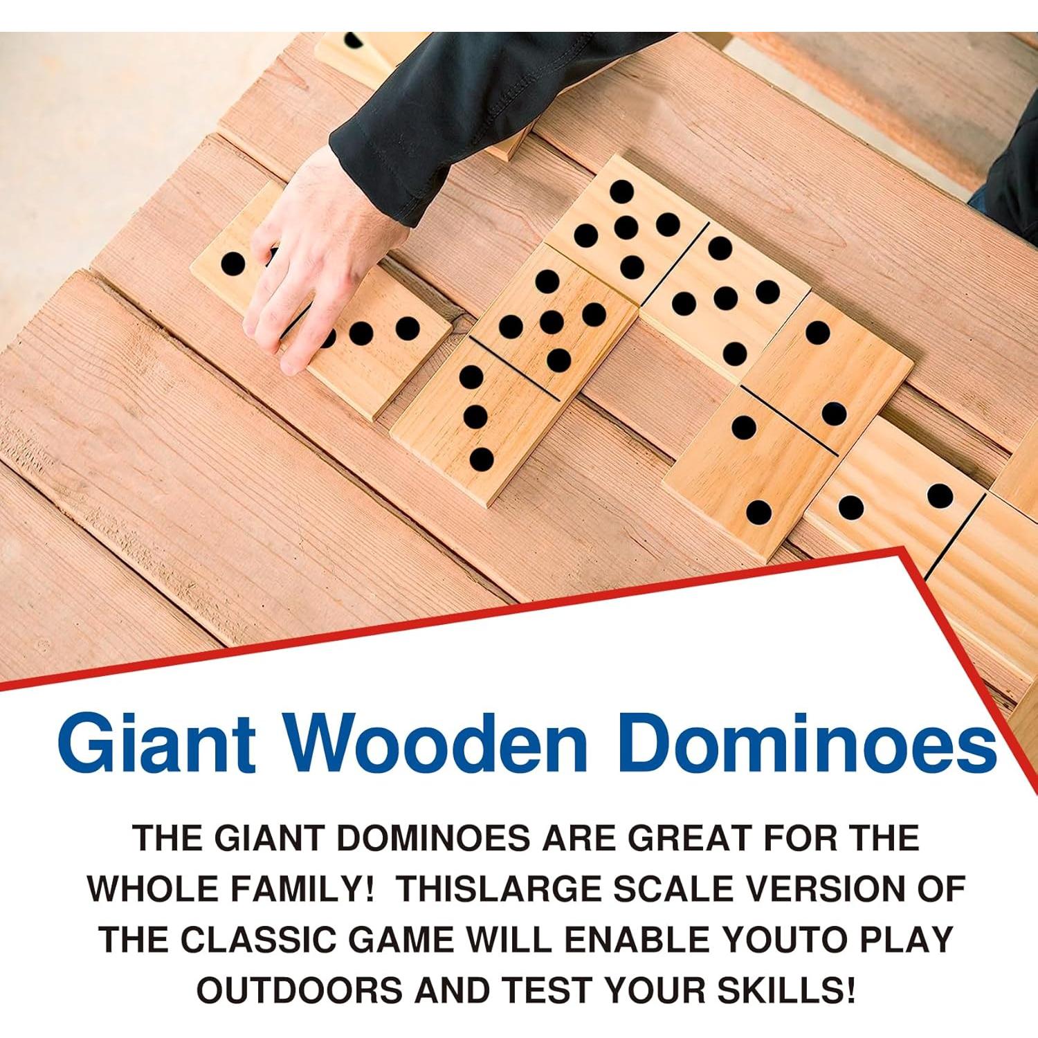 Juego de Dominó Gigante de Madera GOTHINK - 28 Piezas Jumbo