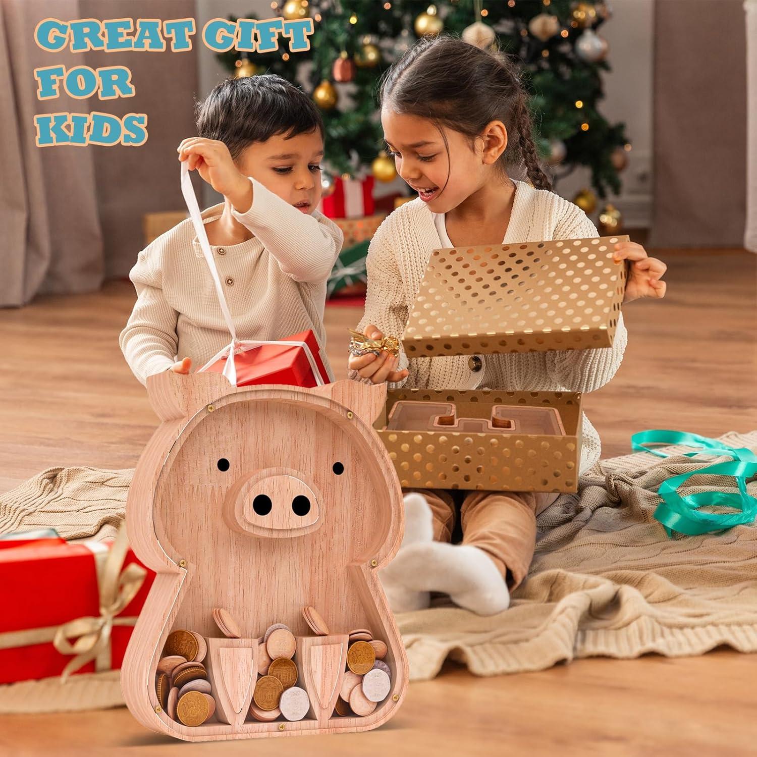 Hucha de Madera Personalizada JoomlaFly - Inicial Cerdo 24.1 cm