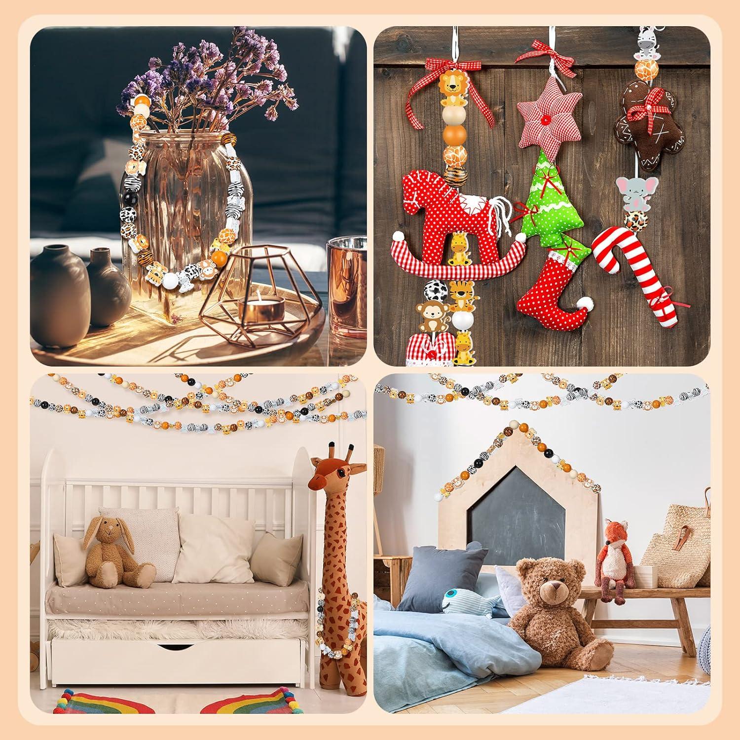 200 Perlas de Madera Animales Waydress para Manualidades