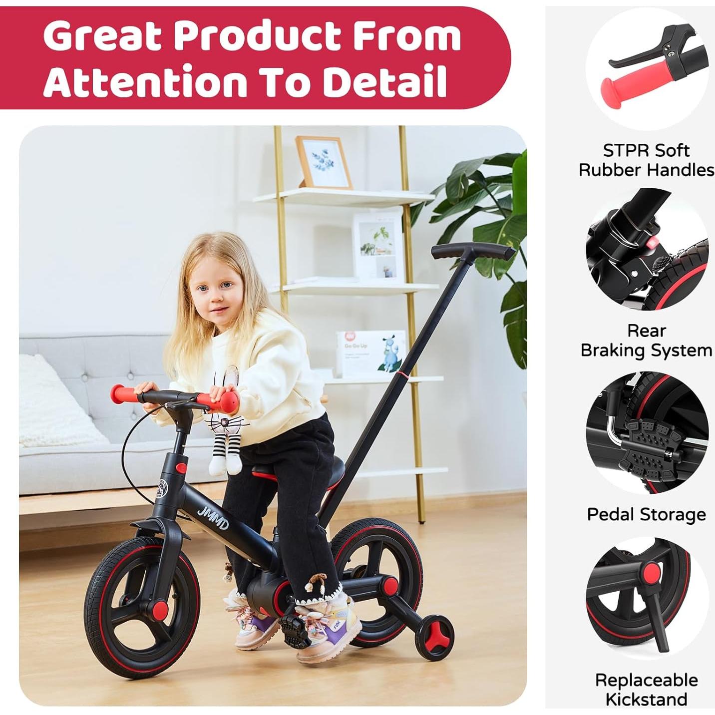 Bicicleta de Equilibrio JMMD 6 en 1 Plegable para Niños 18-60 Meses