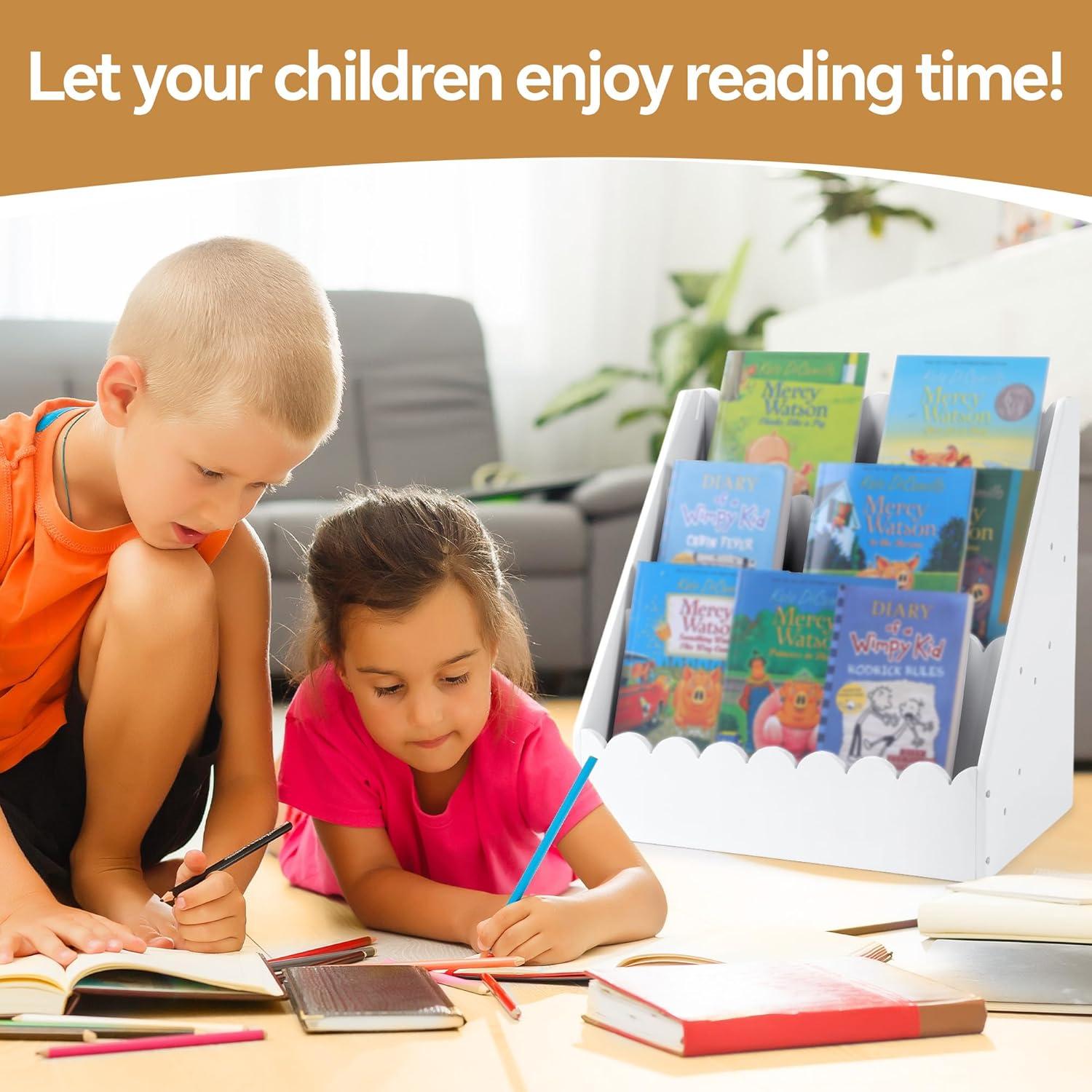 Estante de Libros BALAPET Blanco 3 Niveles para Niños 42x27 cm