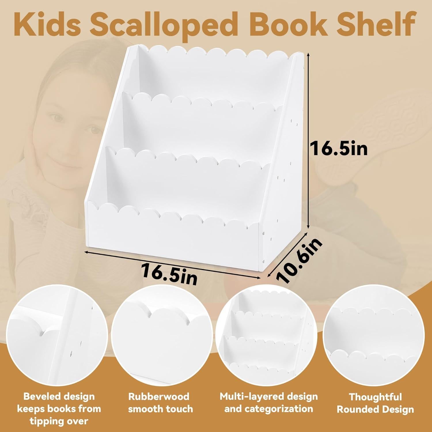 Estante de Libros BALAPET Blanco 3 Niveles para Niños 42x27 cm