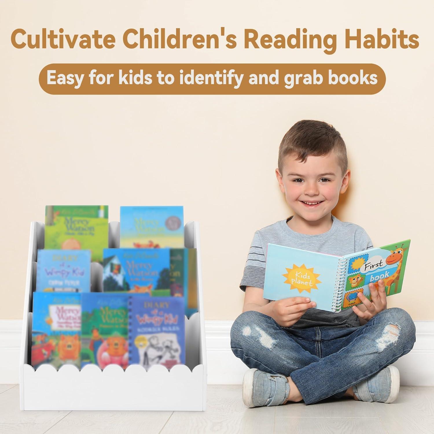 Estante de Libros BALAPET Blanco 3 Niveles para Niños 42x27 cm