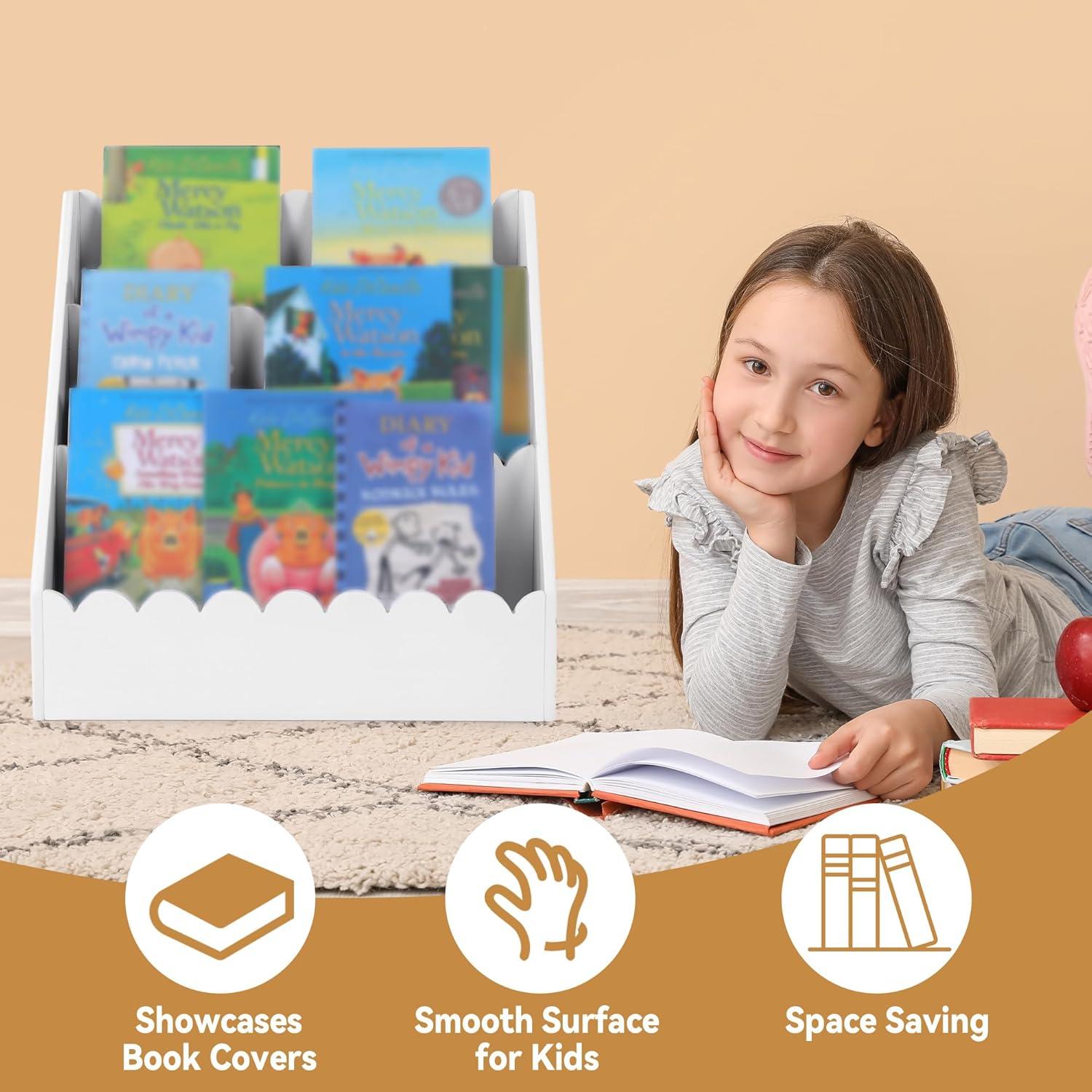 Estante de Libros BALAPET Blanco 3 Niveles para Niños 42x27 cm