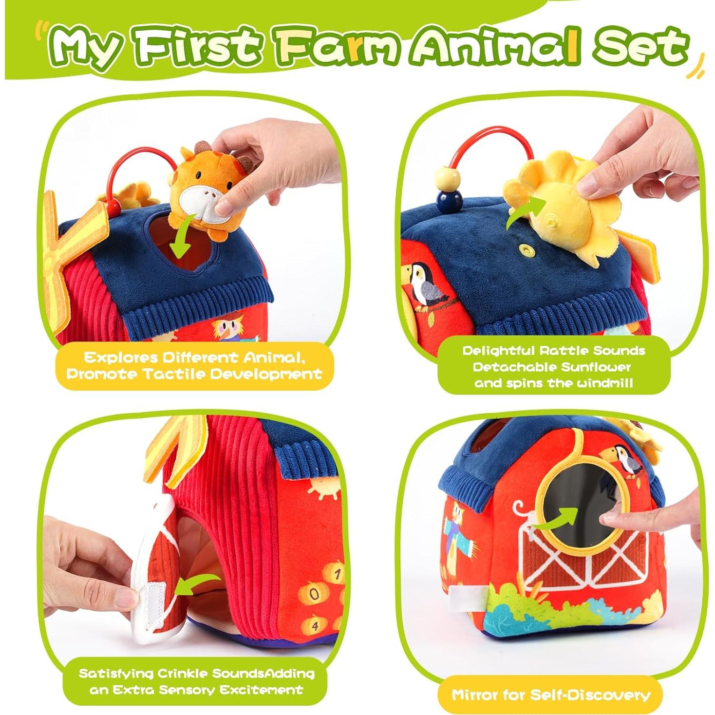 Juguete Sensorial Montessori KOTY Casa de Campo 6 Animales