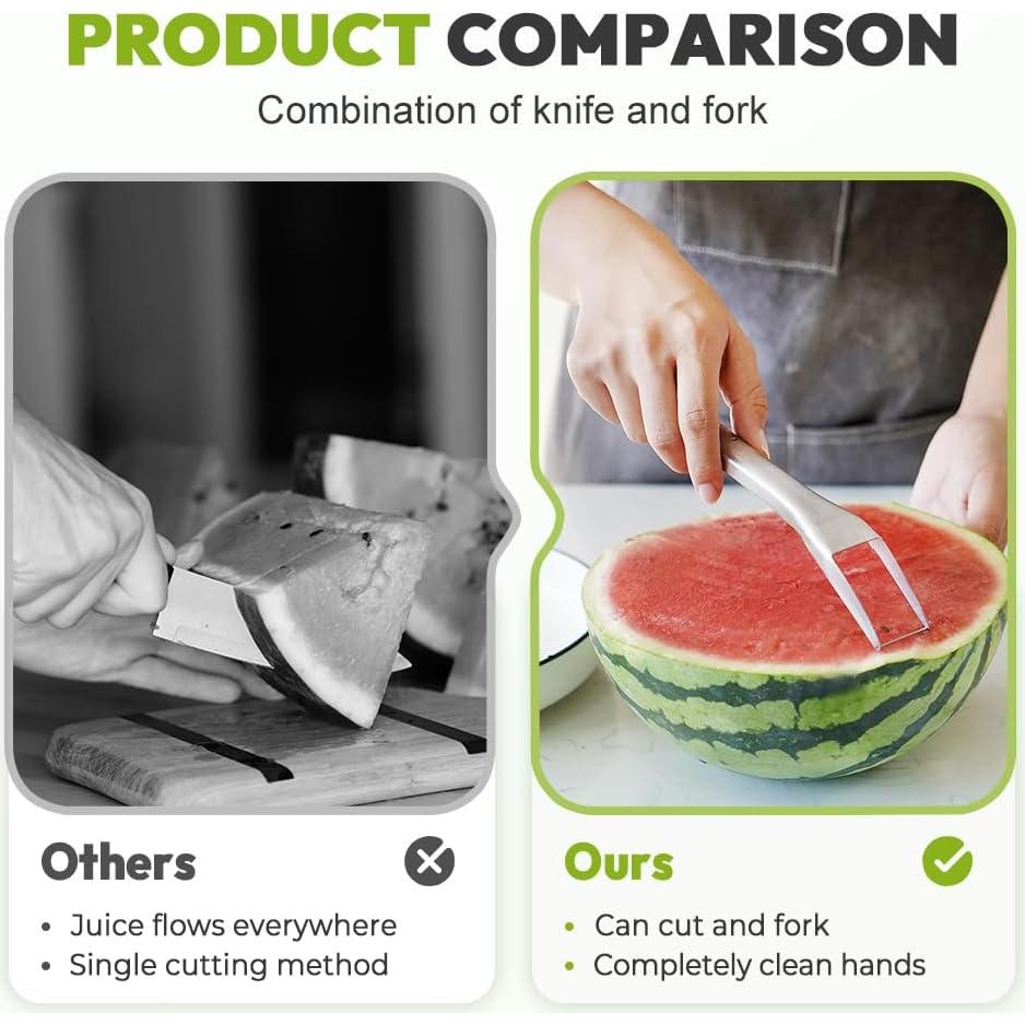 Cortador de Sandía 3 en 1 Koujut Acero Inoxidable Plateado