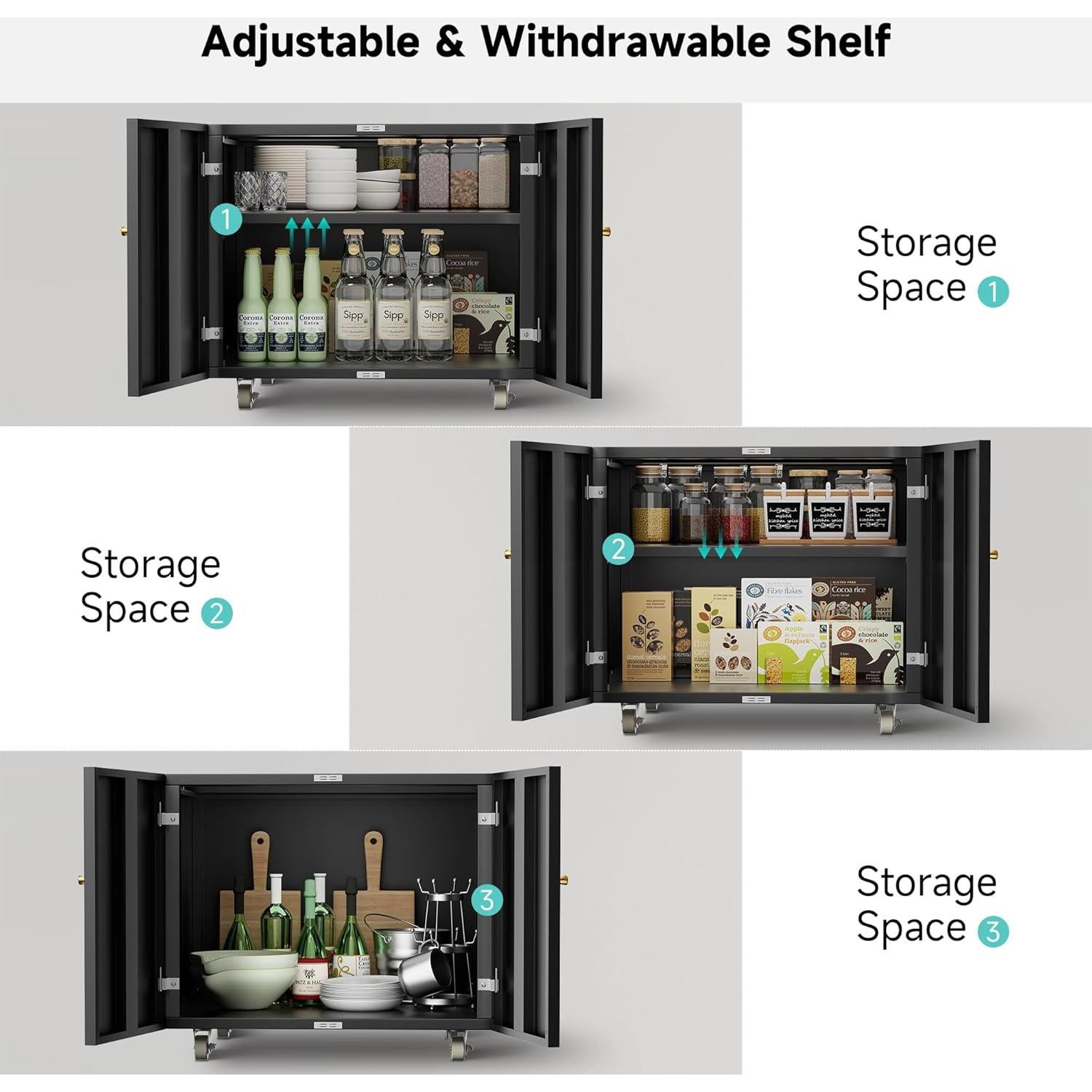 Soporte para Mini Nevera INMOZATA con Estantes Ajustables 60x60 cm