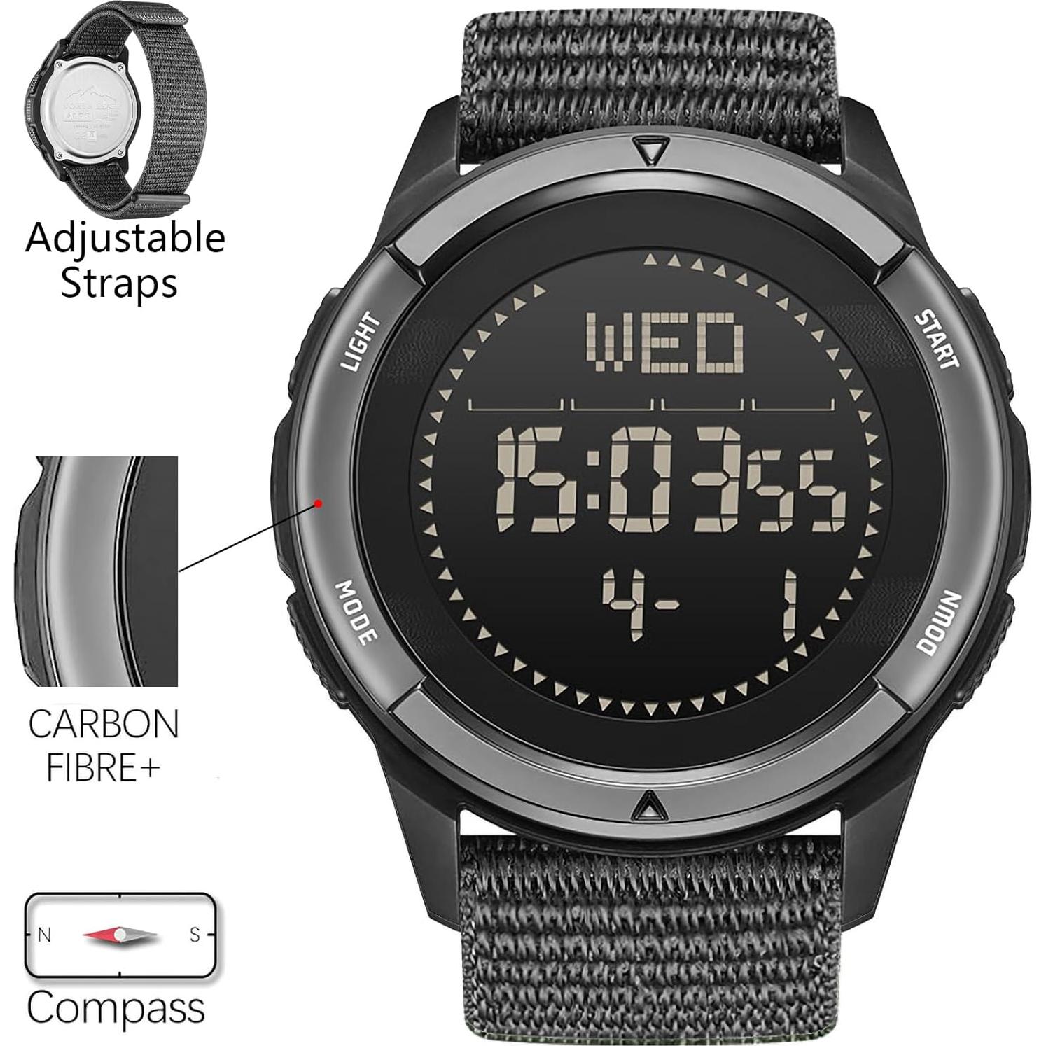 Reloj Táctico DIDITIME para Hombres - Digital, Impermeable 50M