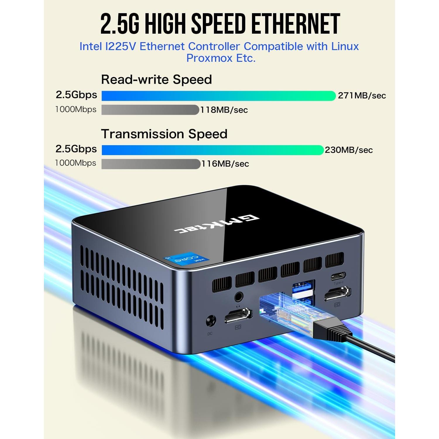 Mini PC GMKtec M3 Intel i5-12450H 32GB 1TB 4K Triple Pantalla