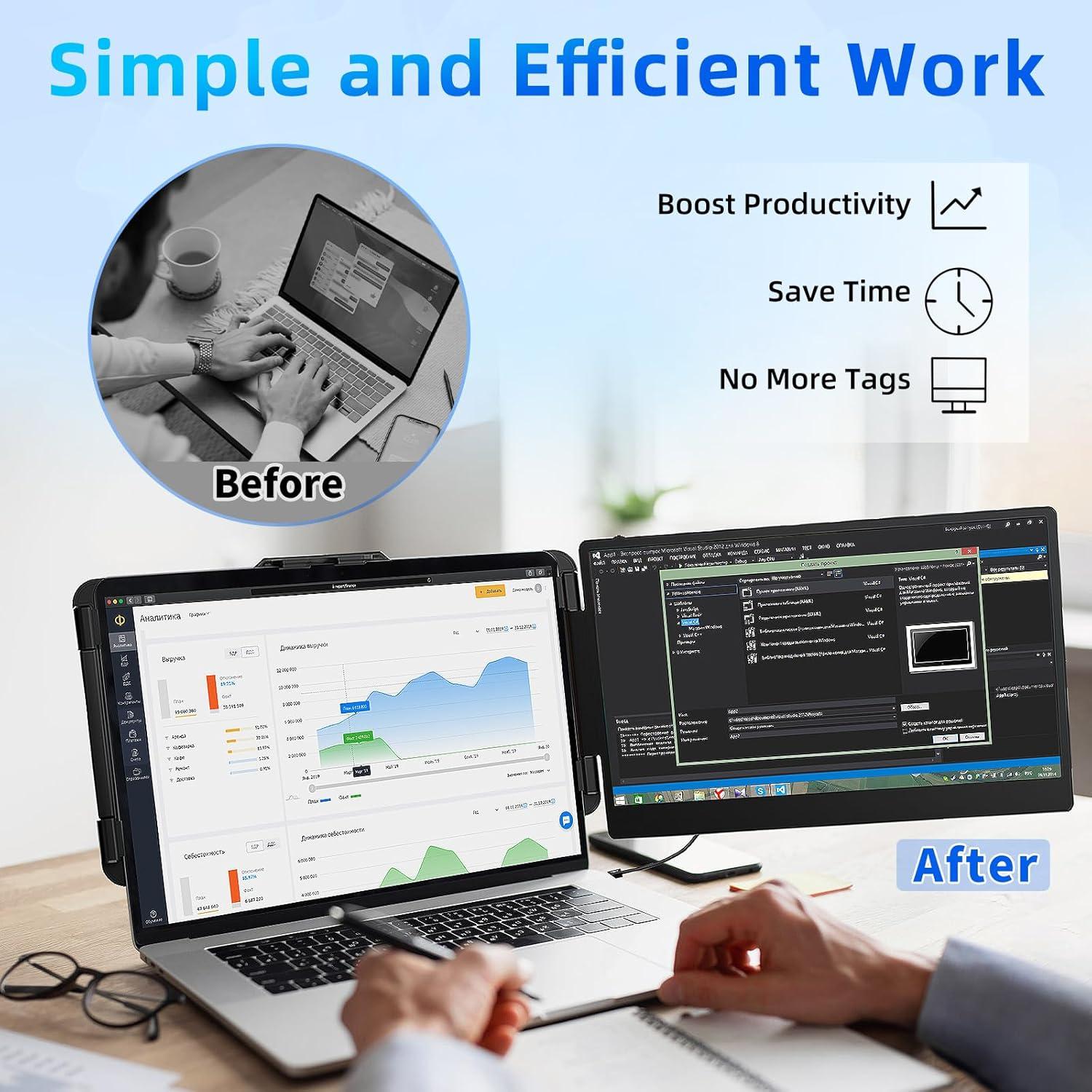 Extensor de Pantalla Portátil BKVOO S1 14" FHD 1080P USB-C HDMI