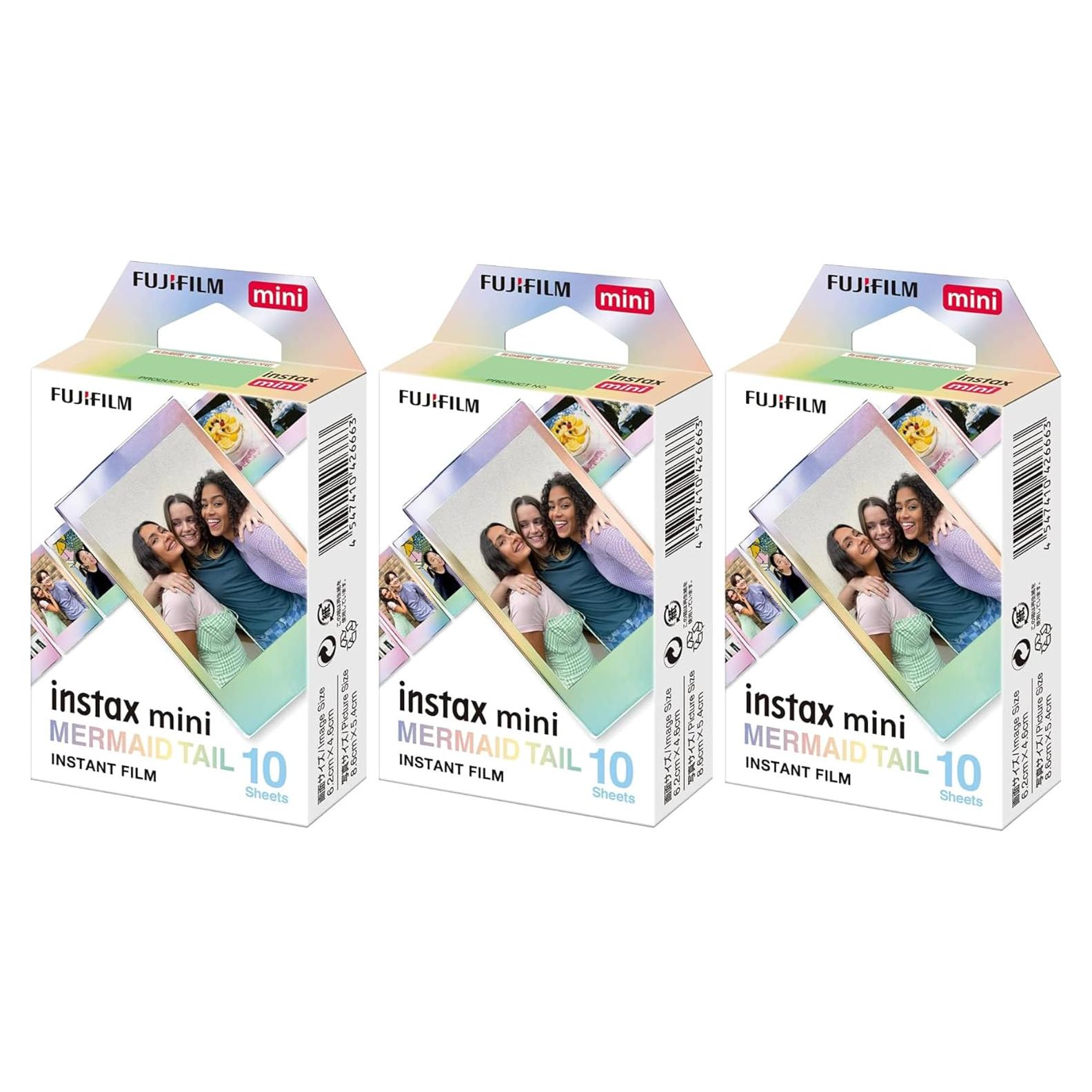 Fujifilm Instax Mini Película Cola de Sirena 3 Paquetes 10 Exposiciones