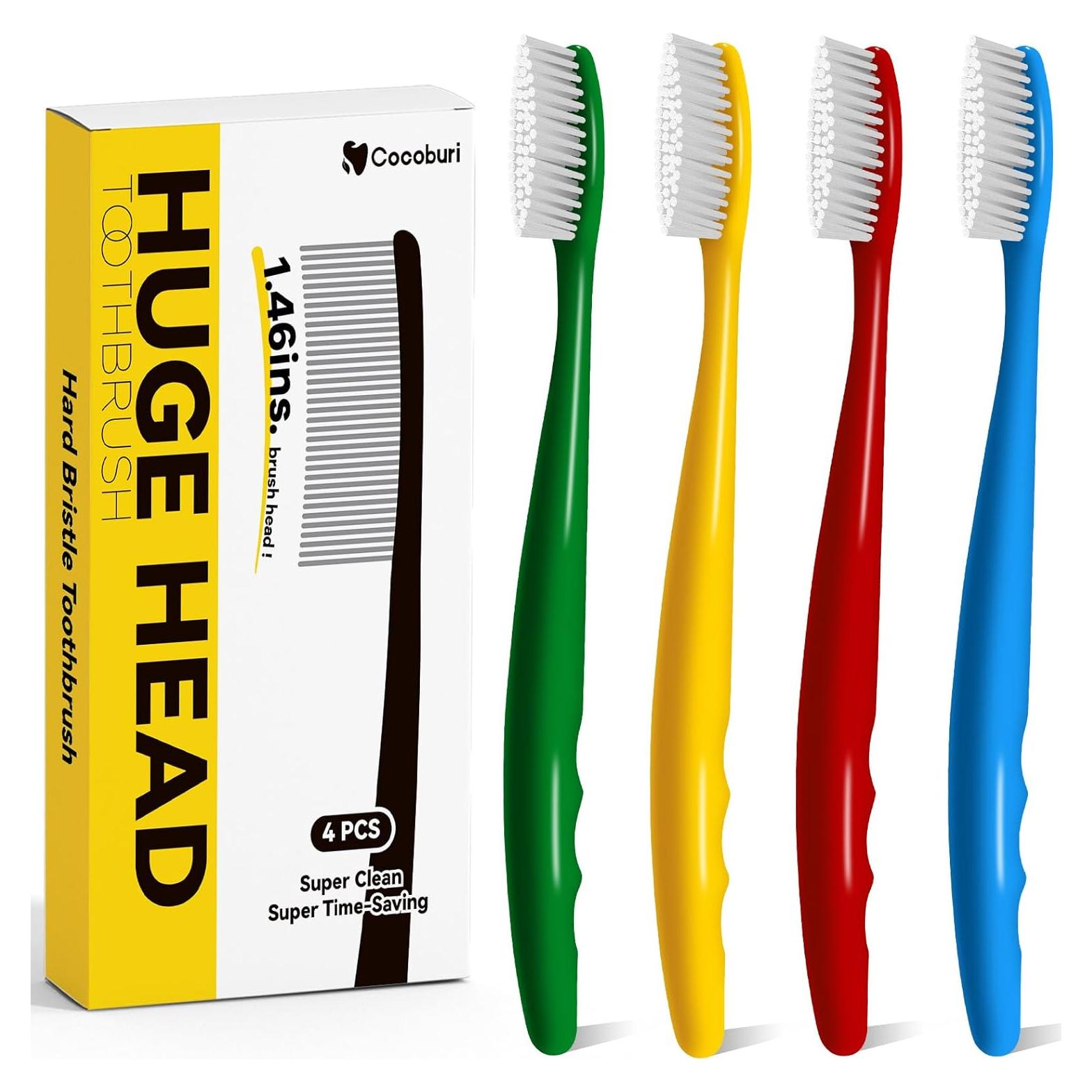 Cepillo de Dientes Duro DEXING Cabeza Grande 4 Unidades