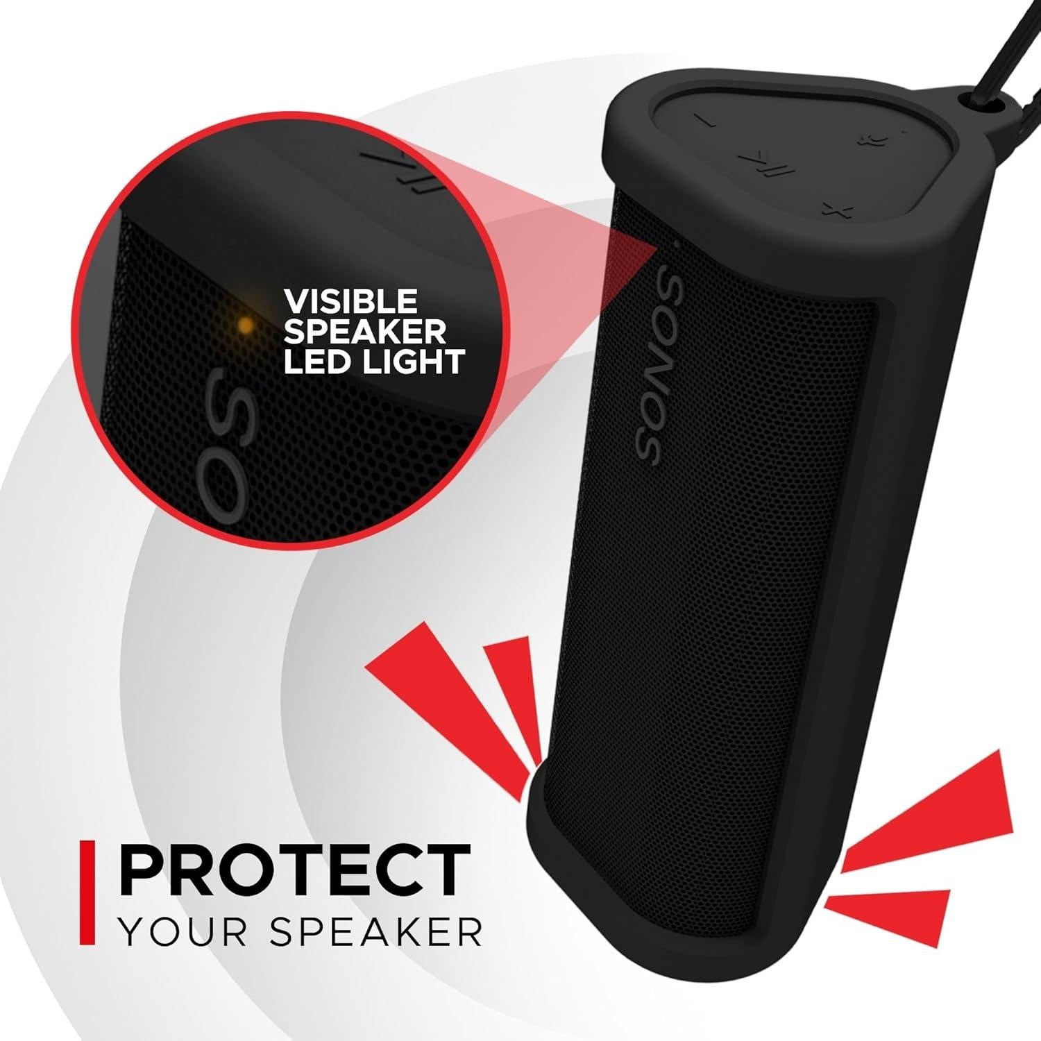 Funda Protectora de Silicona Soundbass para Sonos Roam 2 Negra