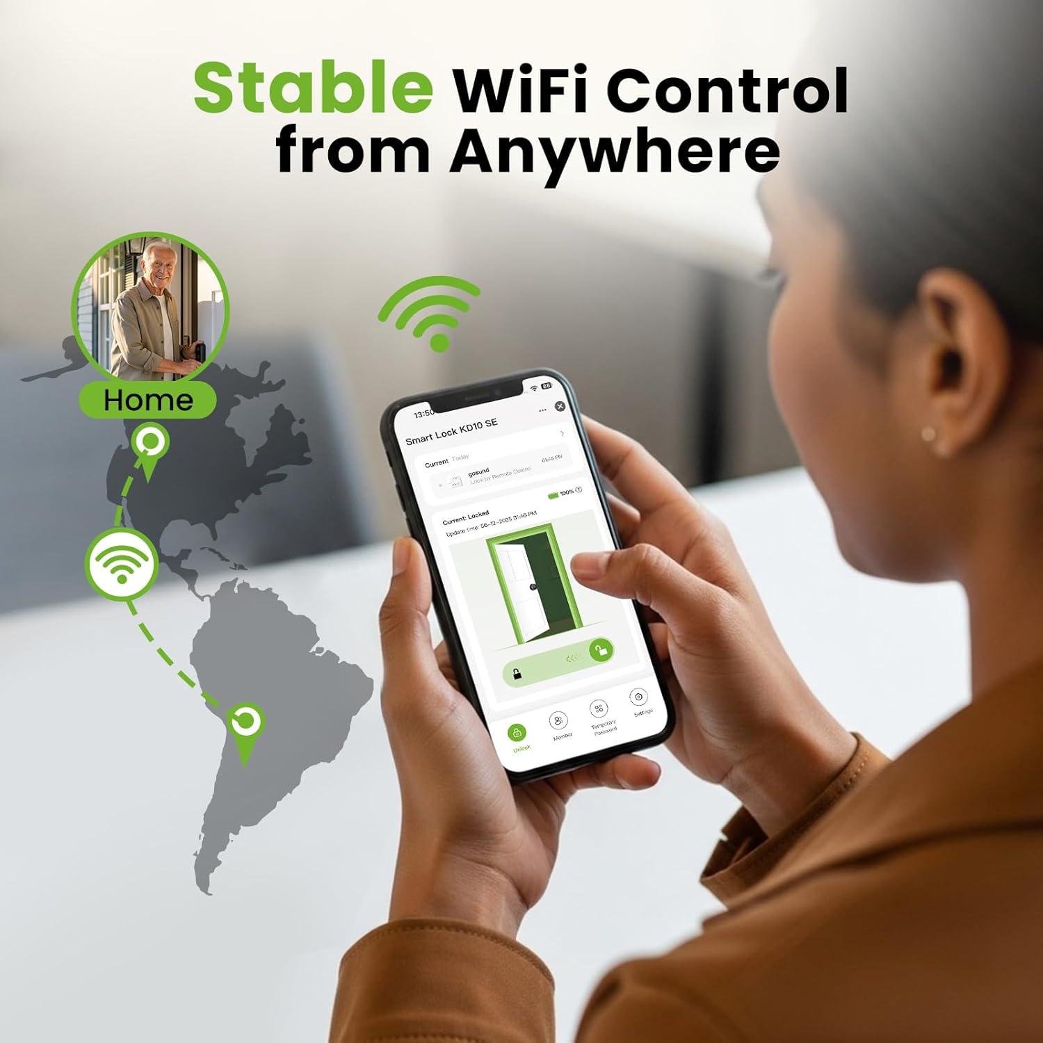 Cerradura Inteligente GHome para Puerta Principal WiFi 6 en 1