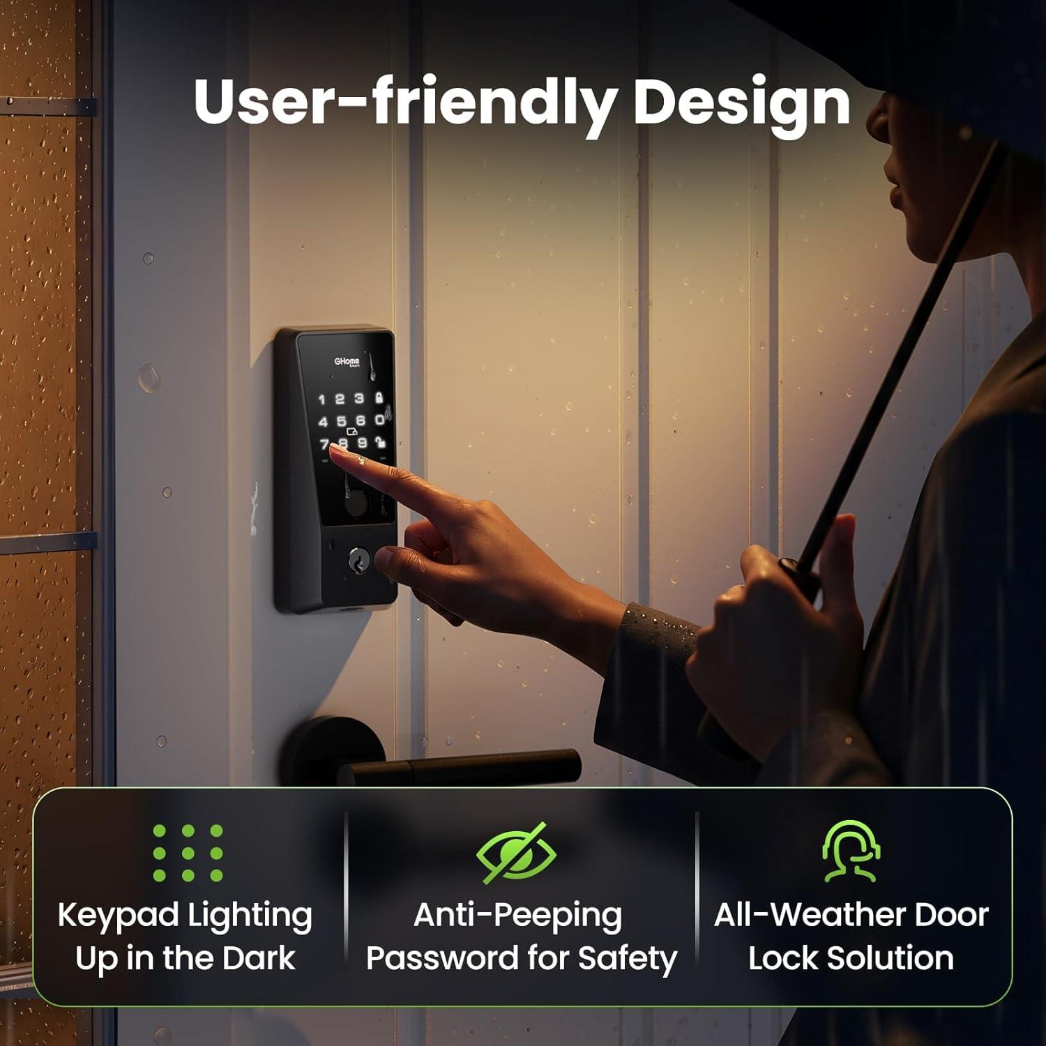 Cerradura Inteligente GHome para Puerta Principal WiFi 6 en 1