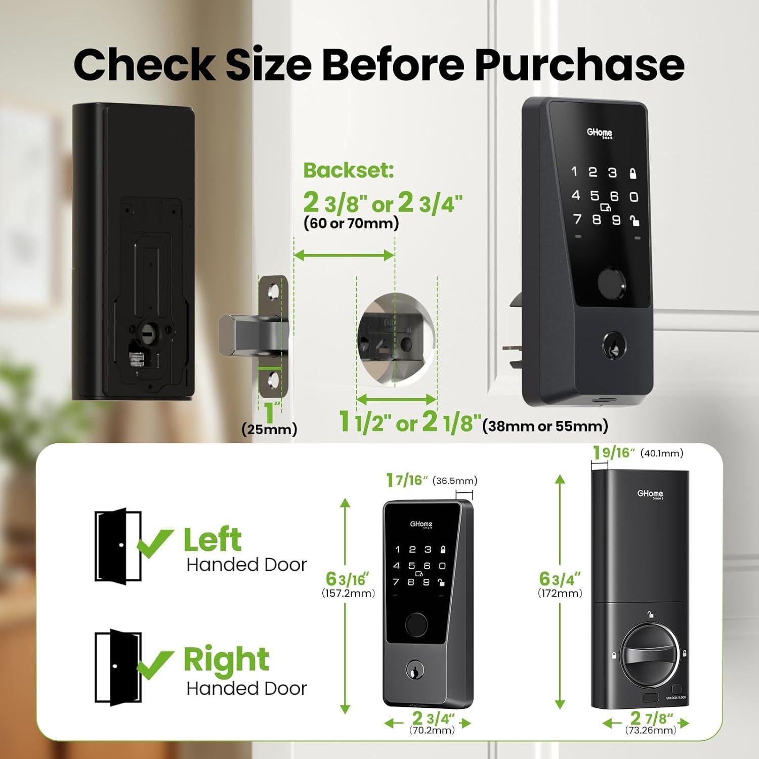 Cerradura Inteligente GHome para Puerta Principal WiFi 6 en 1