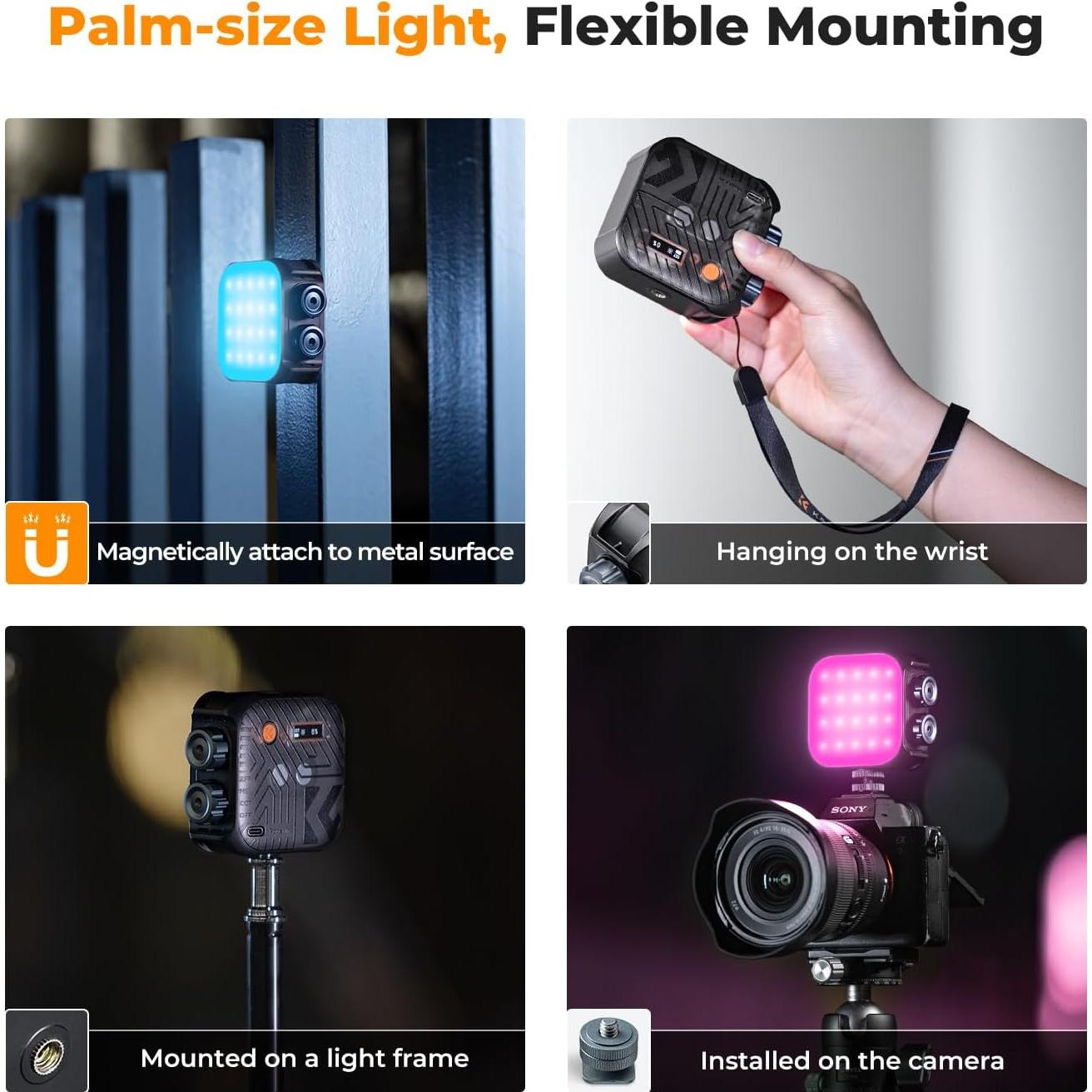 Luz de Video RGB K&F Concept Portátil 2000mAh 2500K-9900K