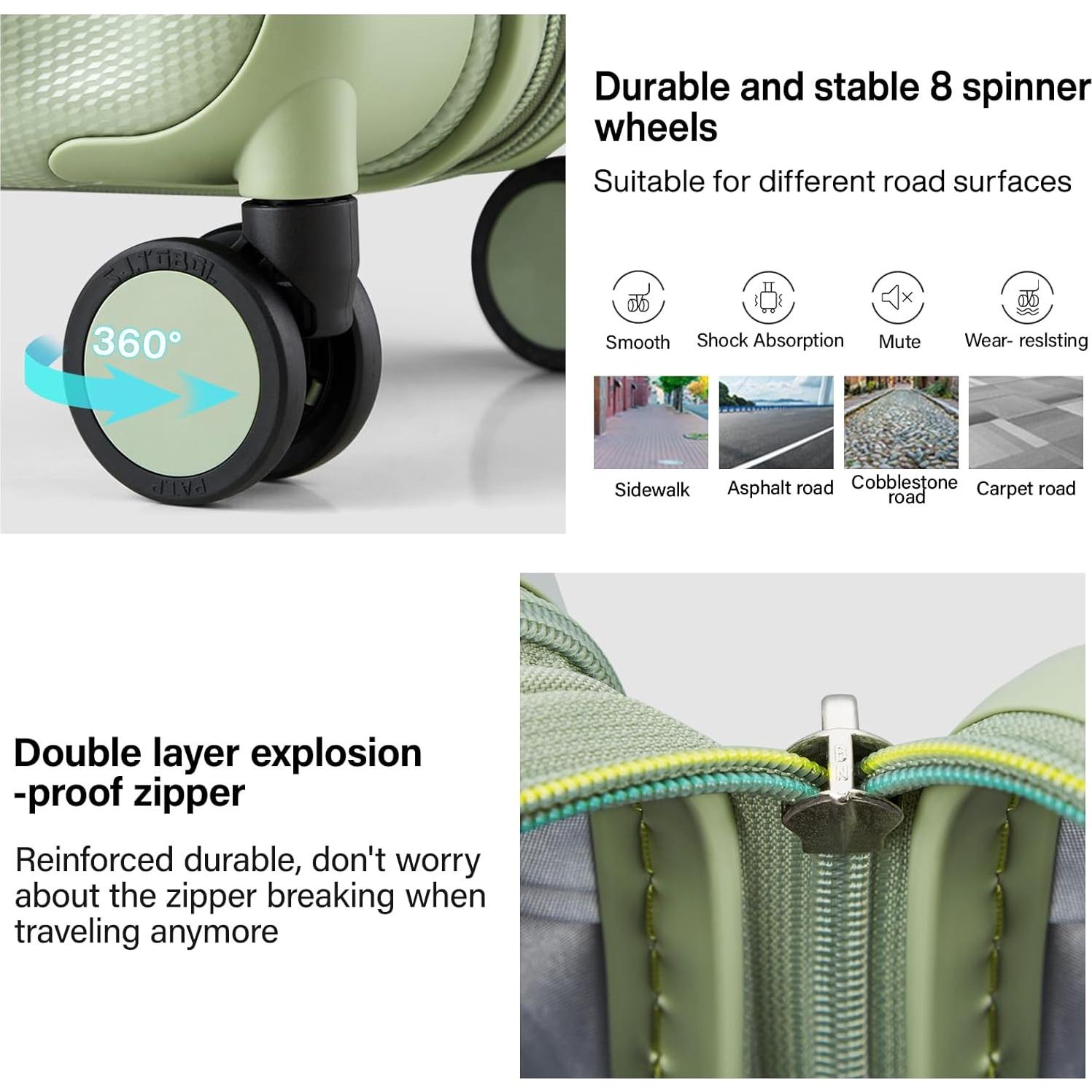 Conjunto de Equipaje Duro Expandible Hanke 2 Piezas 20/29" Verde