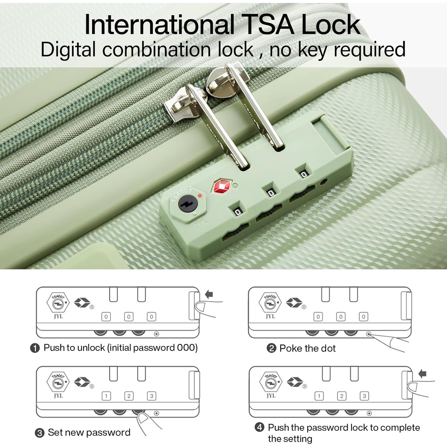 Conjunto de Equipaje Duro Expandible Hanke 2 Piezas 20/29" Verde