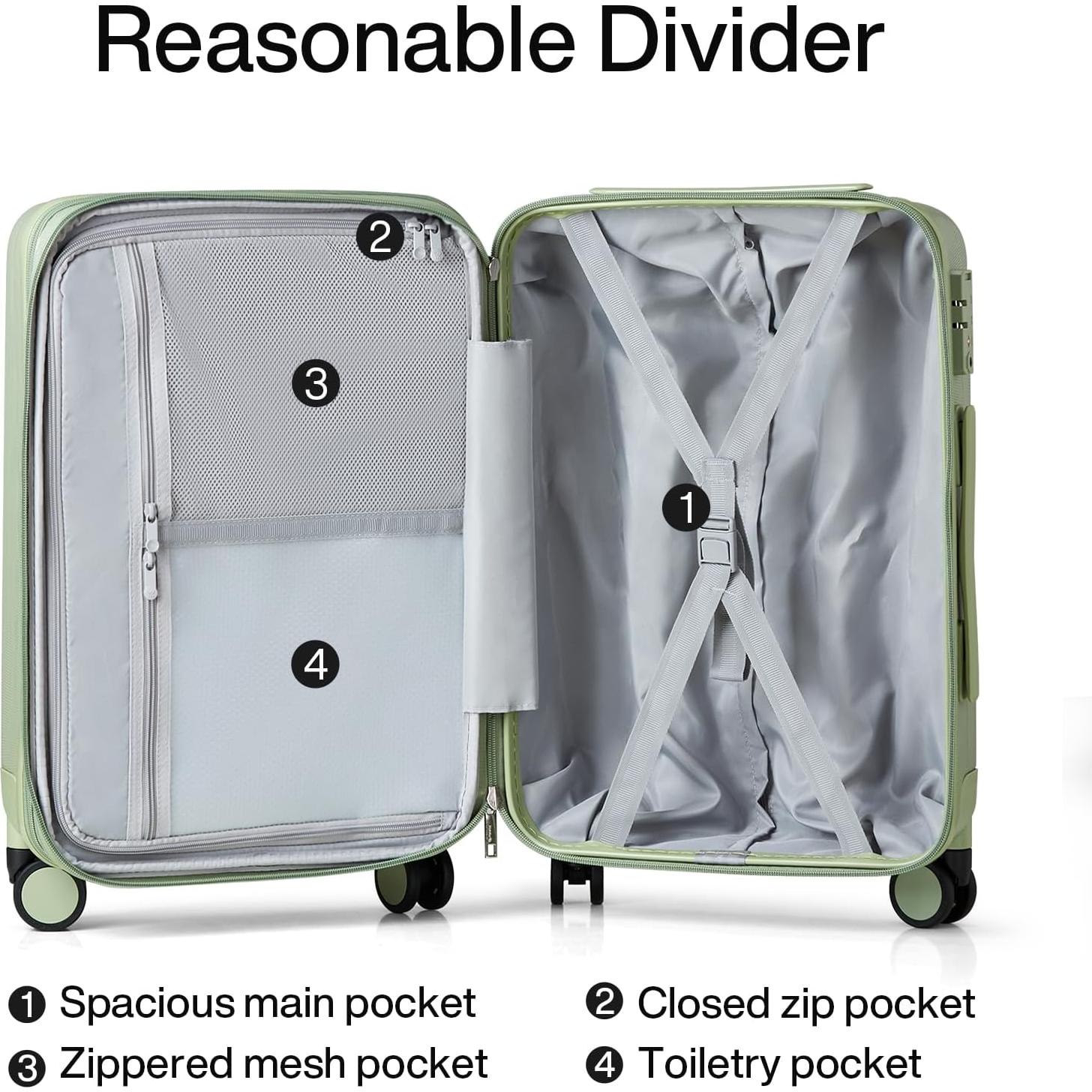 Conjunto de Equipaje Duro Expandible Hanke 2 Piezas 20/29" Verde