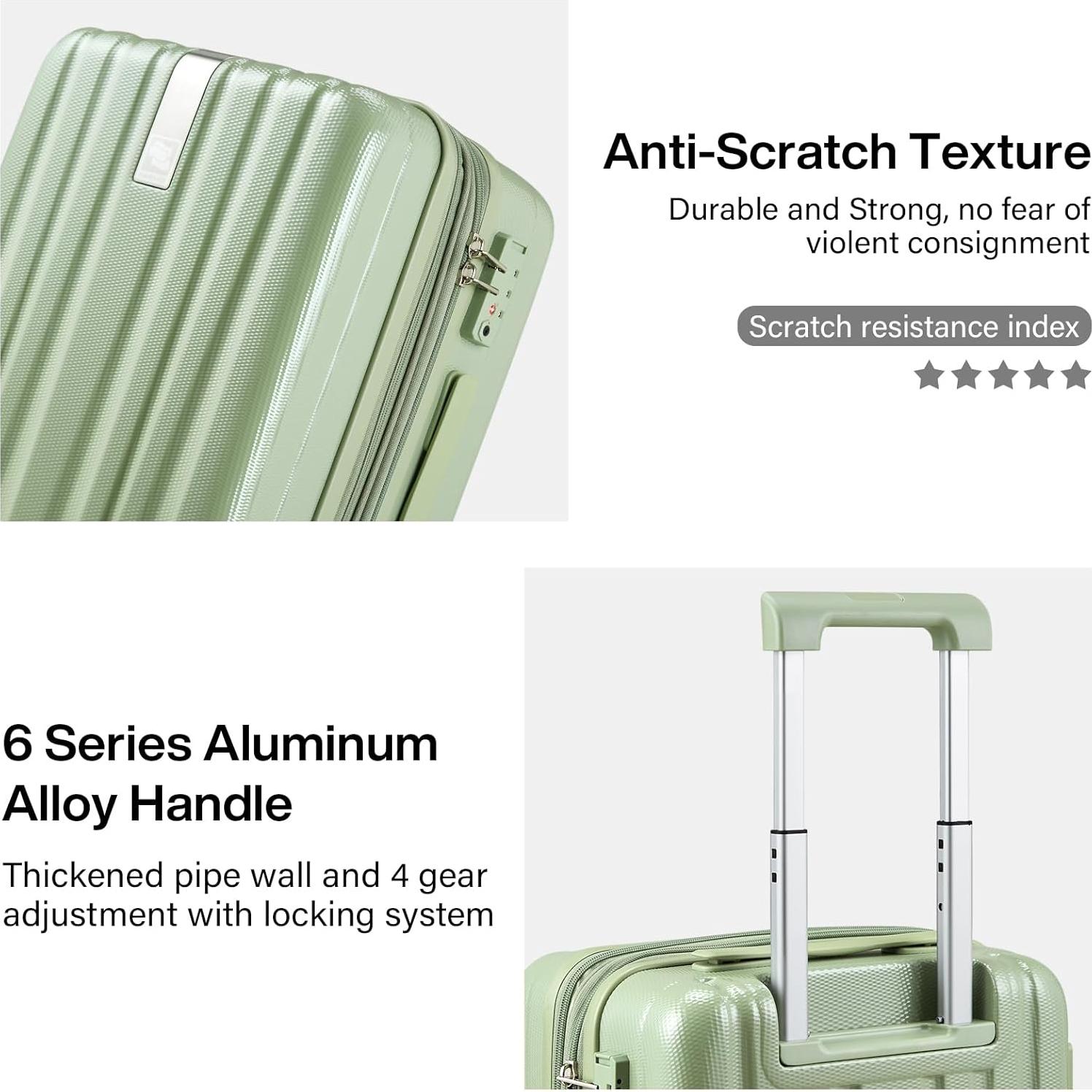 Conjunto de Equipaje Duro Expandible Hanke 2 Piezas 20/29" Verde