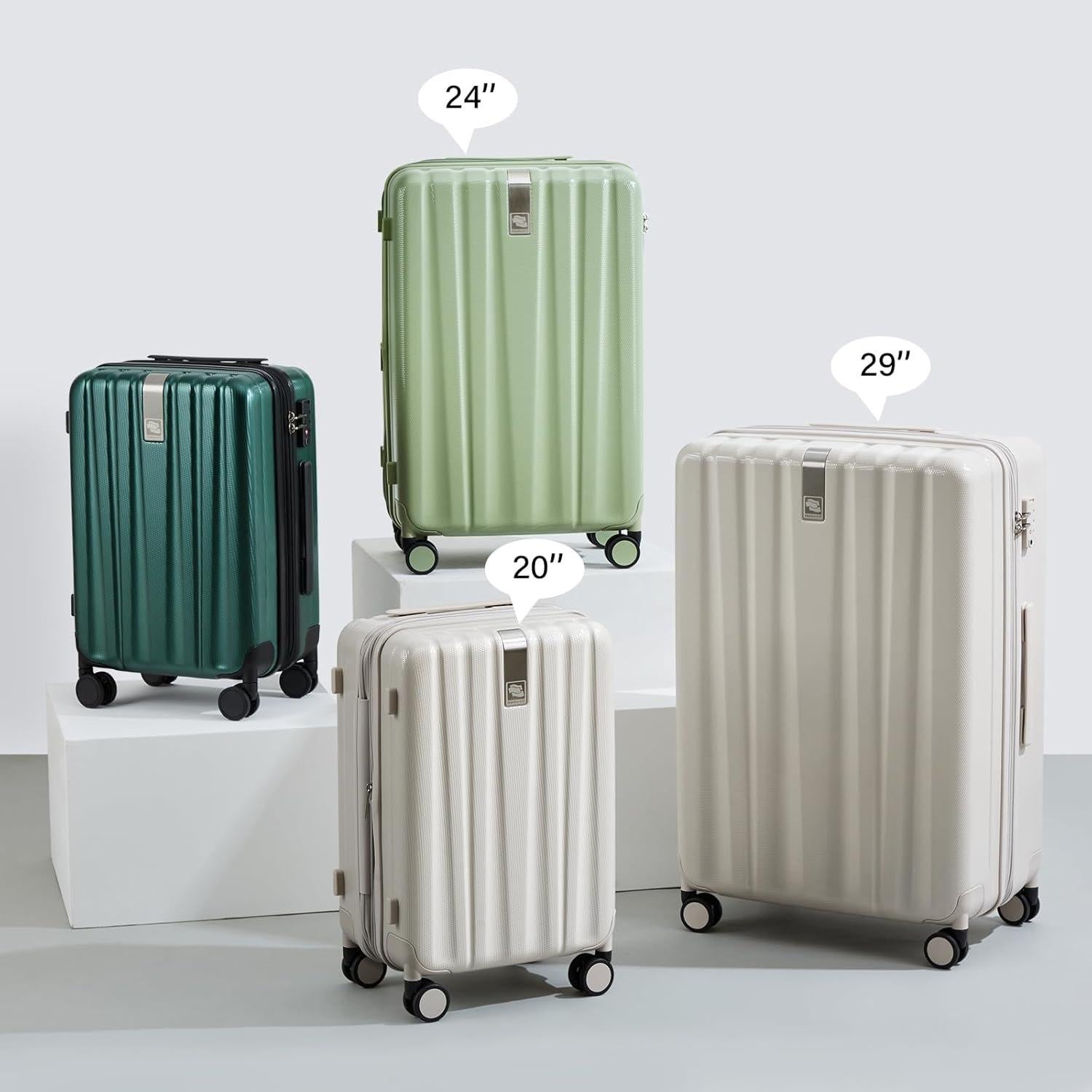 Conjunto de Equipaje Duro Expandible Hanke 2 Piezas 20/29" Verde