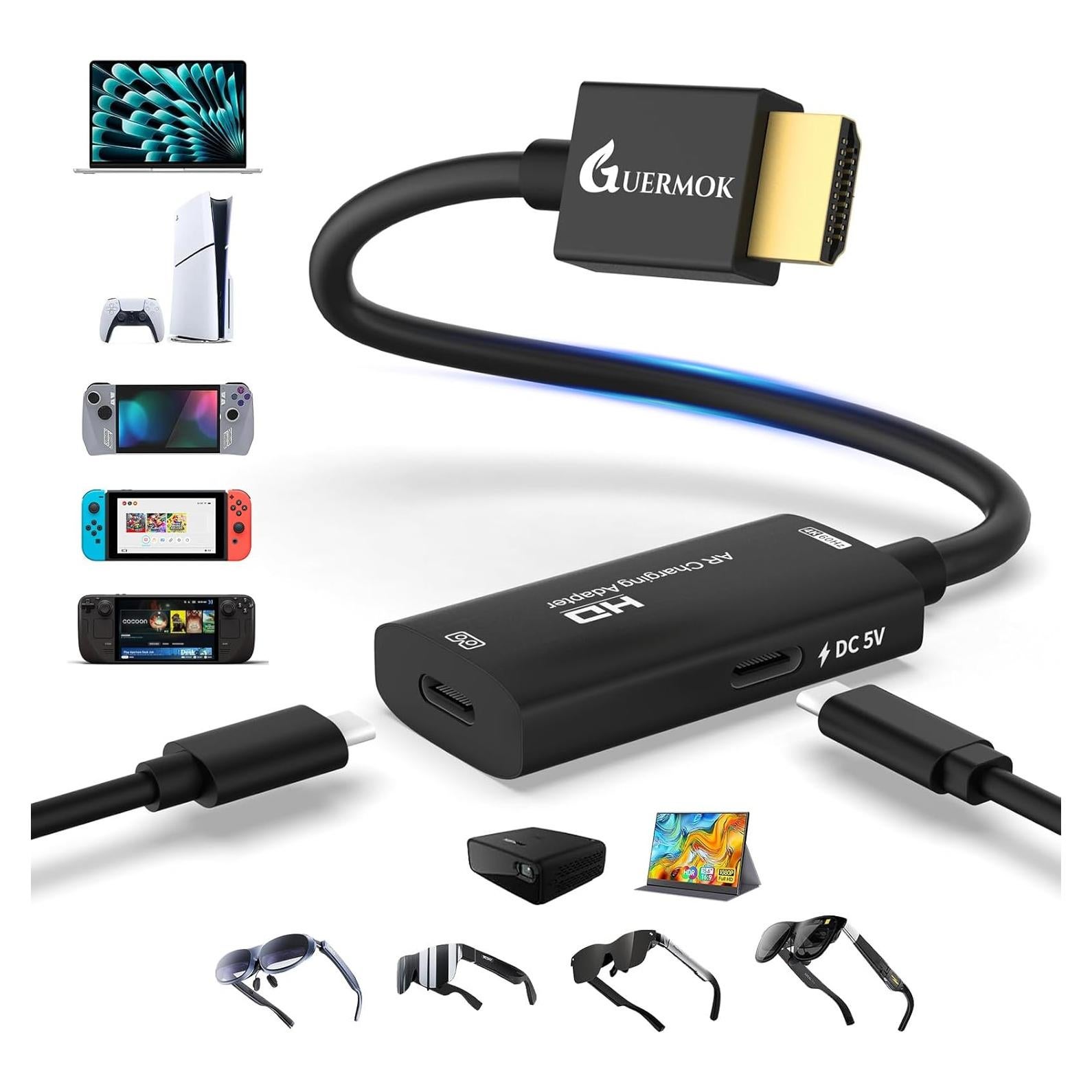 Adaptador HDMI a USB-C Guermok 4K 60Hz para Gafas AR