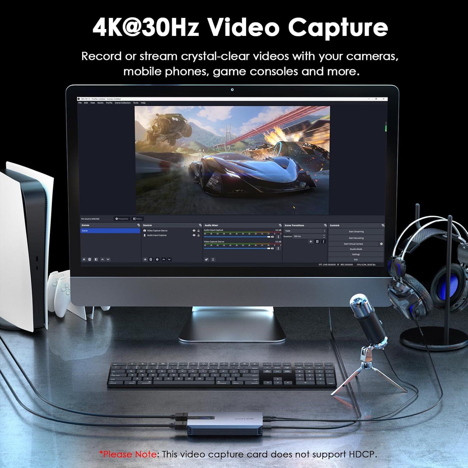 Tarjeta de Captura 4K UHD WAVLINK HG901U, Ultra-Baja Latencia