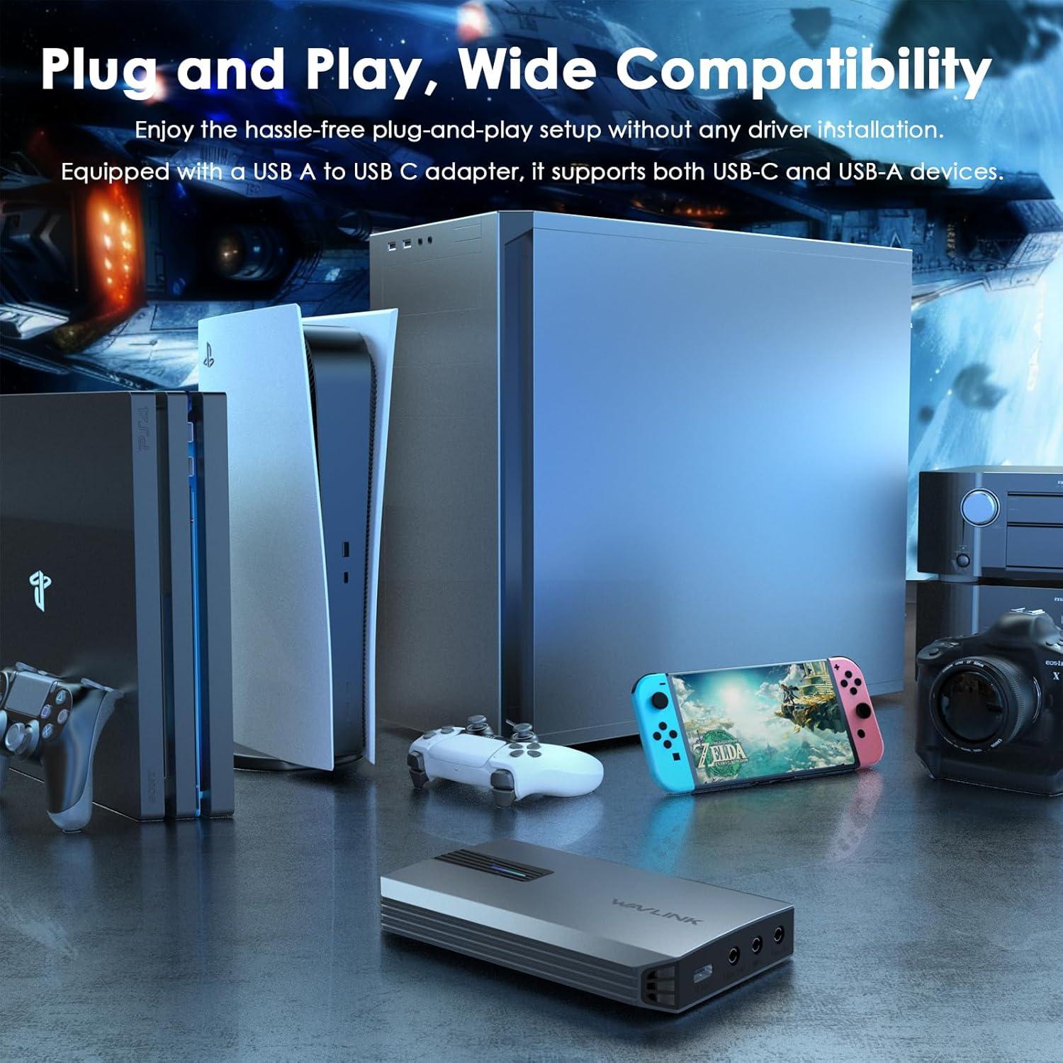 Tarjeta de Captura 4K UHD WAVLINK HG901U, Ultra-Baja Latencia