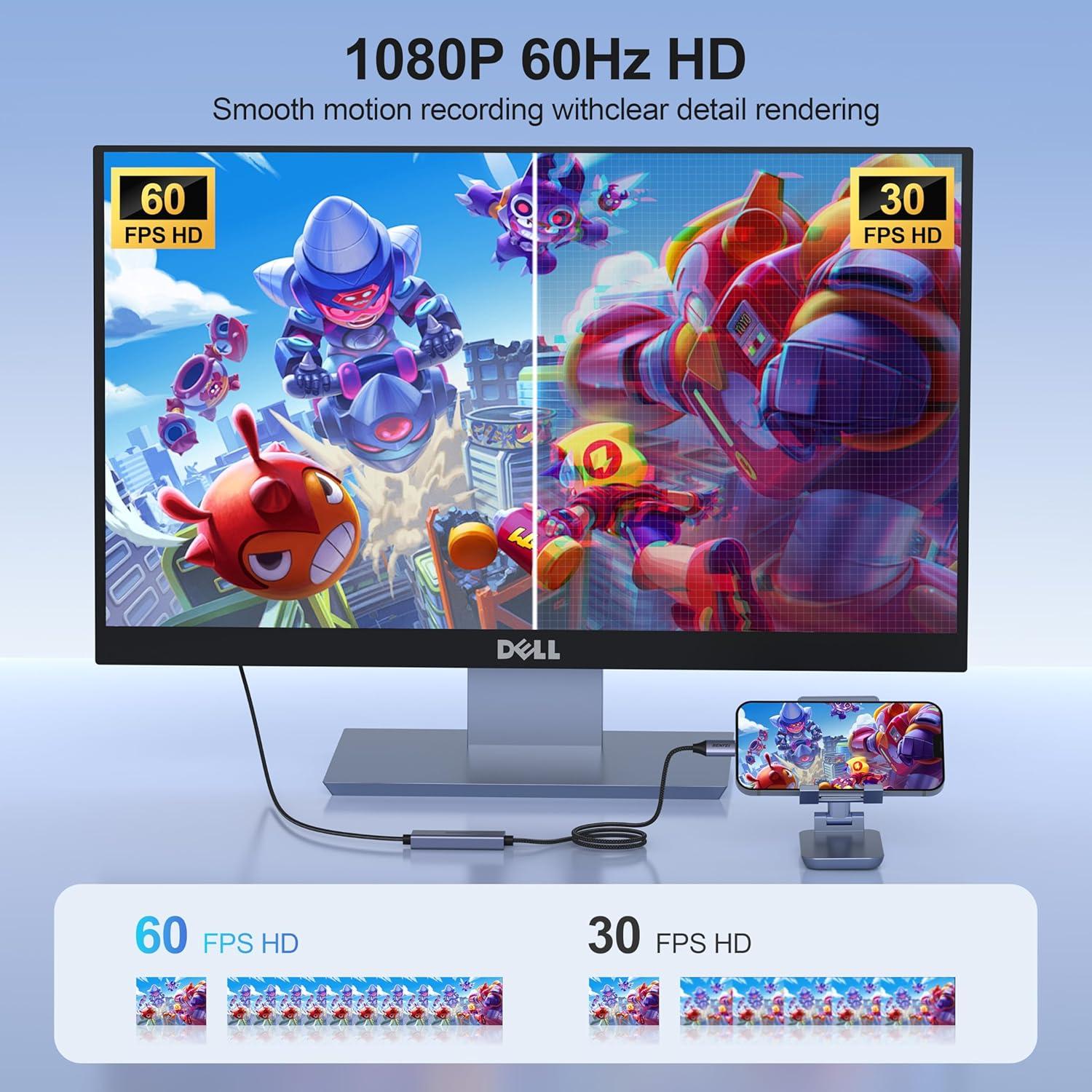 Tarjeta de Captura de Video BENFEI USB-C 1080P 60FPS para Streaming