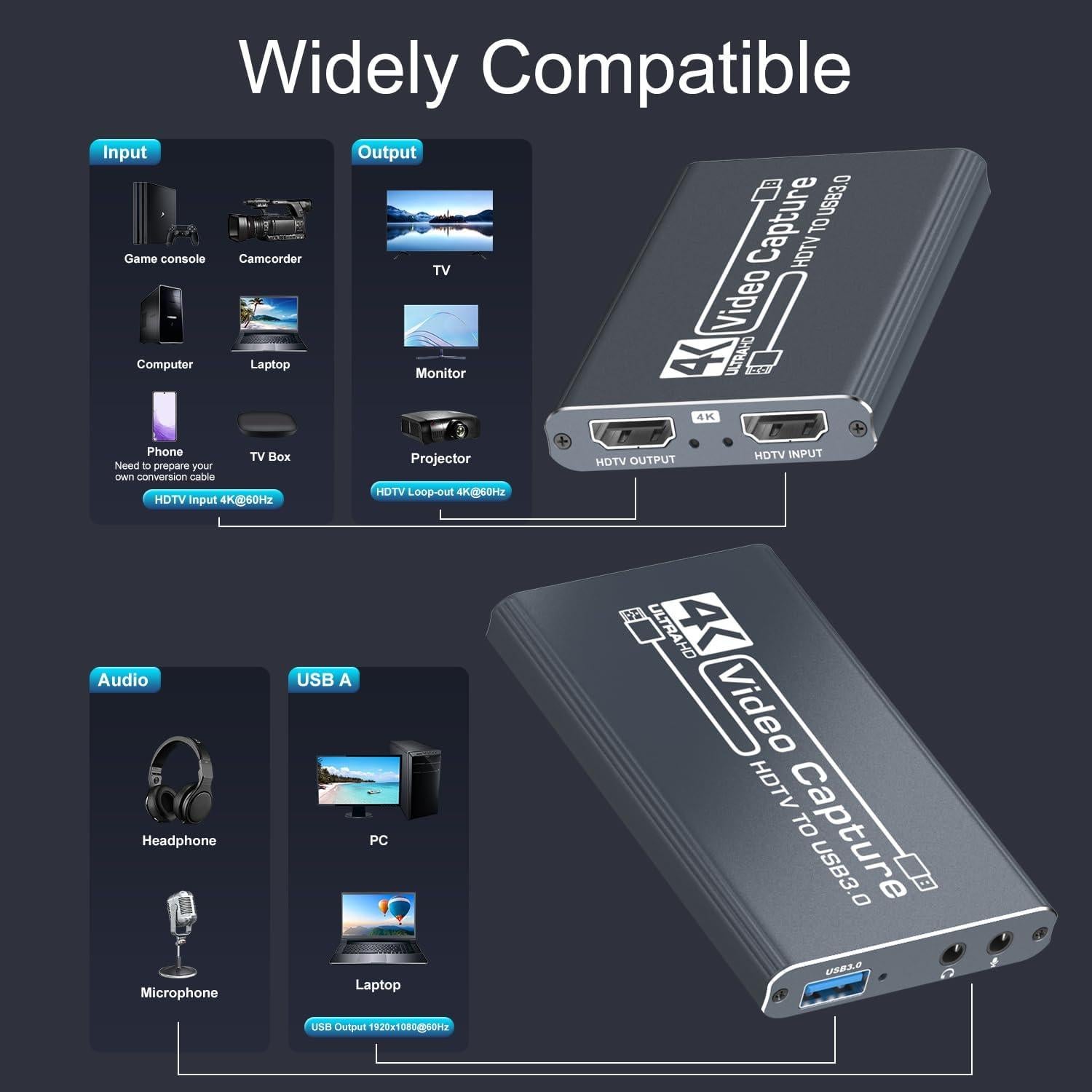 Tarjeta de Captura HDMI 4K Boboyes VAC-007 1080P 60FPS