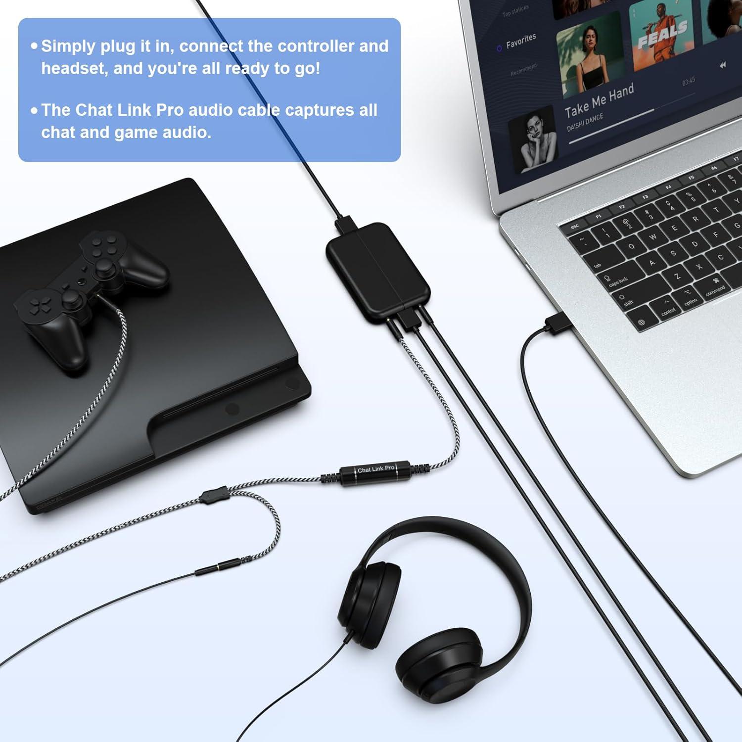 Cable Chat Link Pro Arzweyk 2.7m para Elgato HD60 y PS5