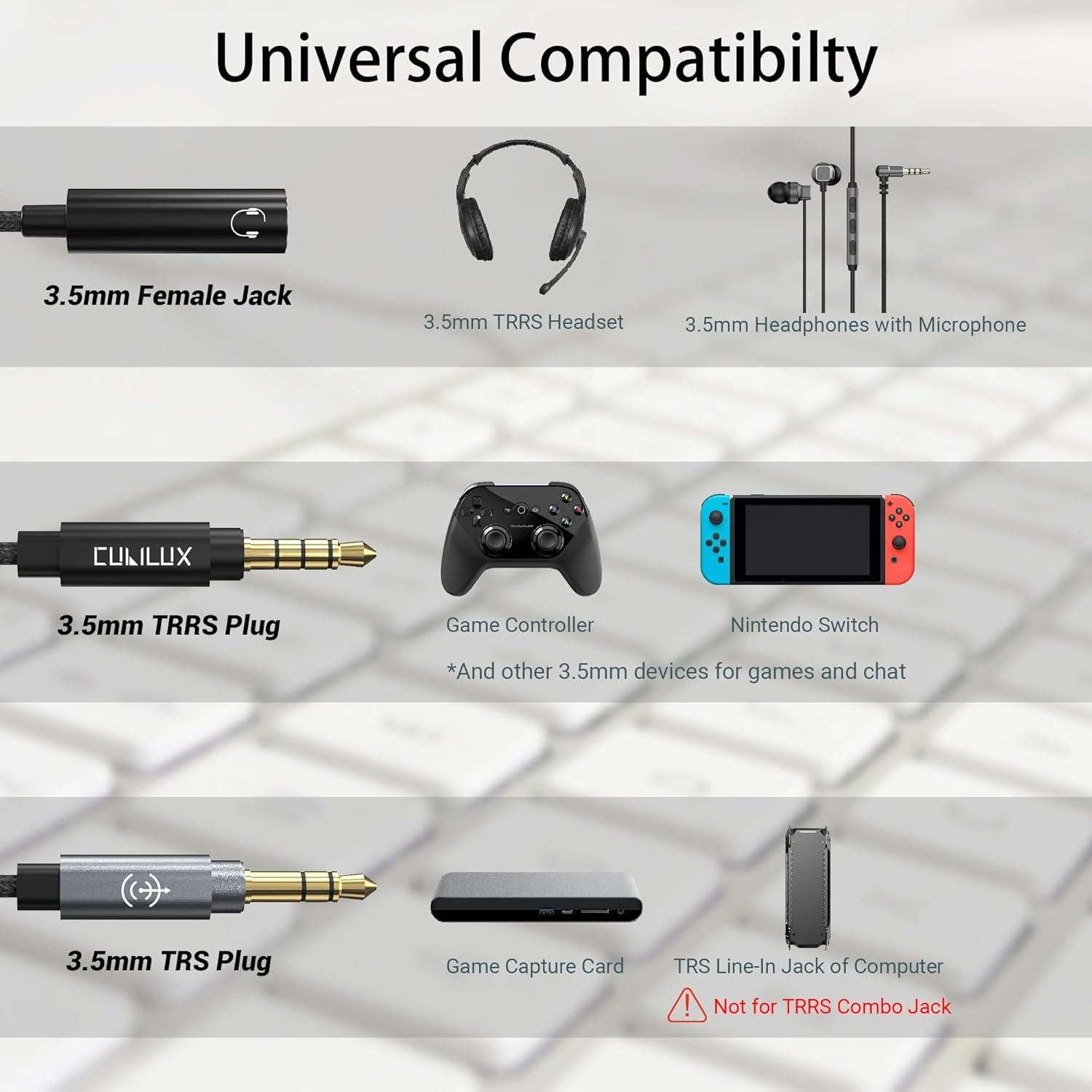 Cable Cubilux Chat Link Pro con Control de Volumen 3.5mm