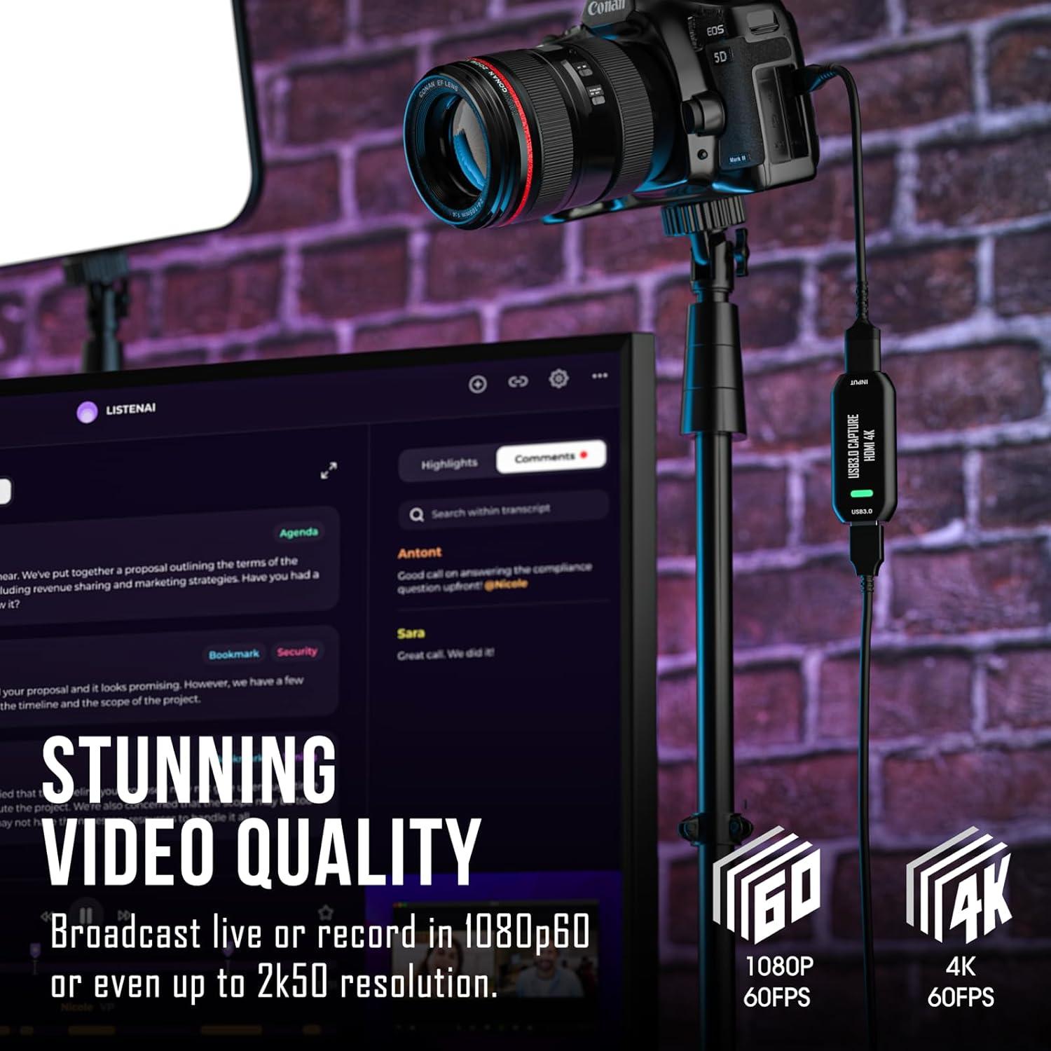 Tarjeta de Captura Cam Link 4K DigitPro U180-2 HDMI 1080p60