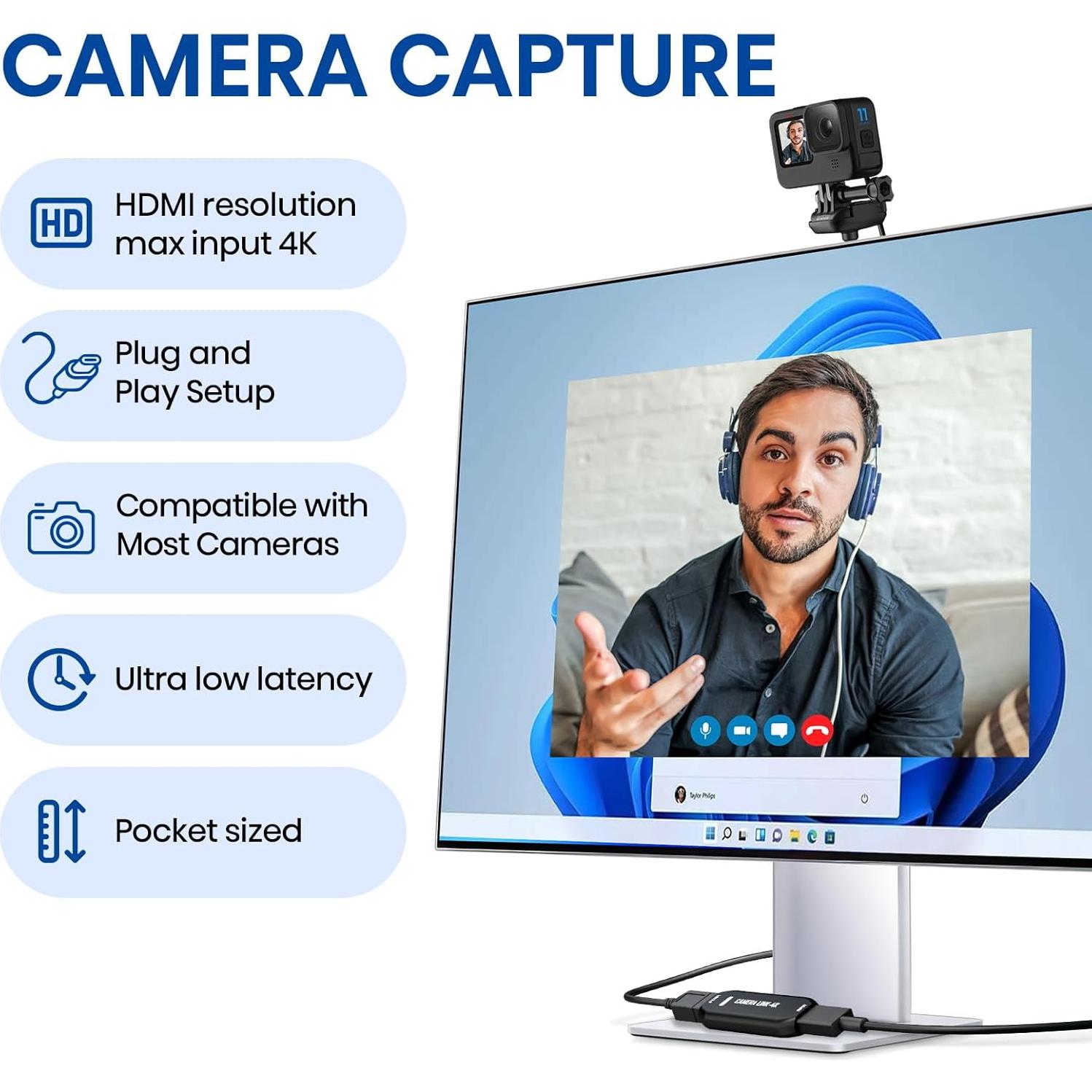 Cam Link 4K - Tarjeta de Captura Externa HDMI a USB 3.0