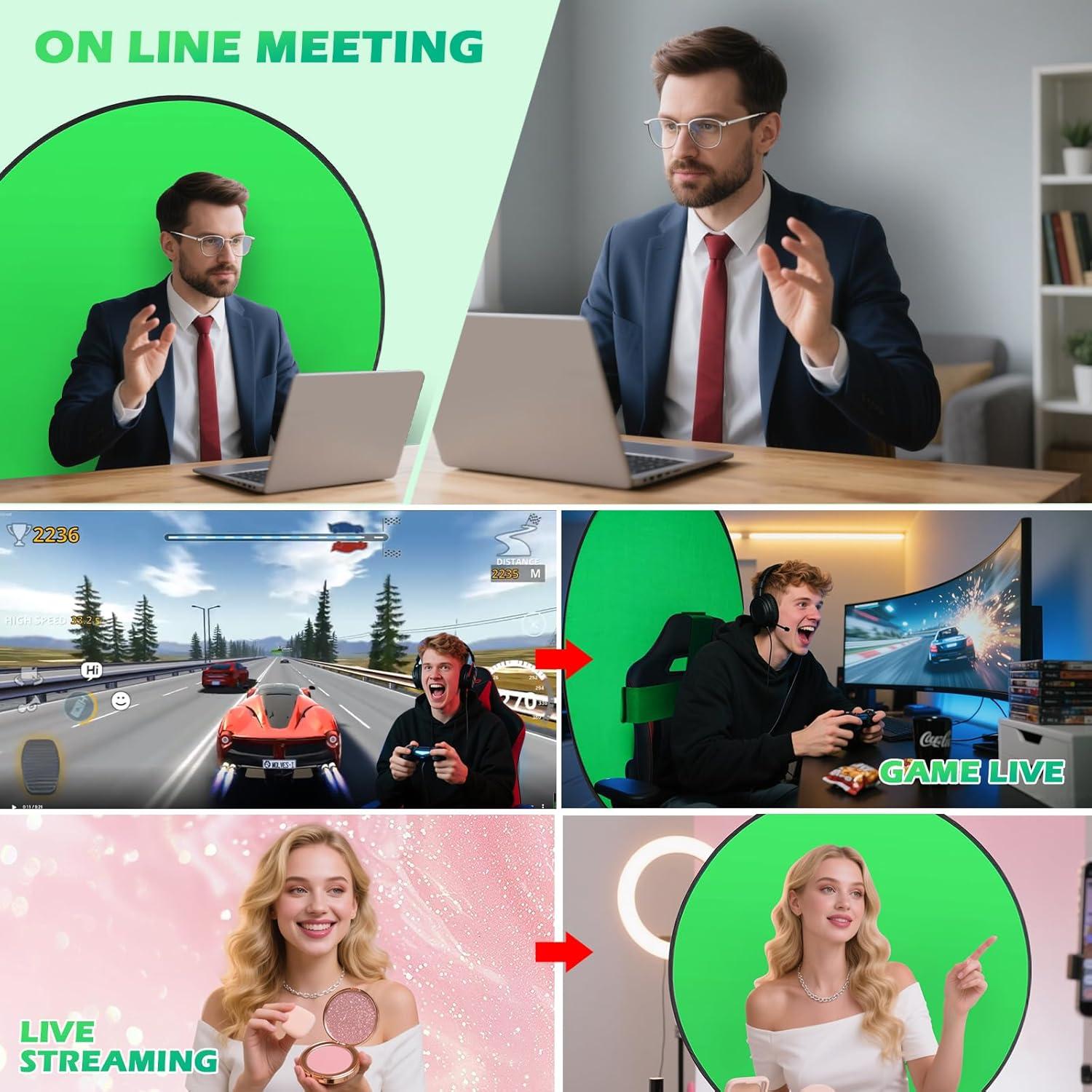 Pantalla Verde Portátil Chroma Key Xamanabu 57" para Streaming