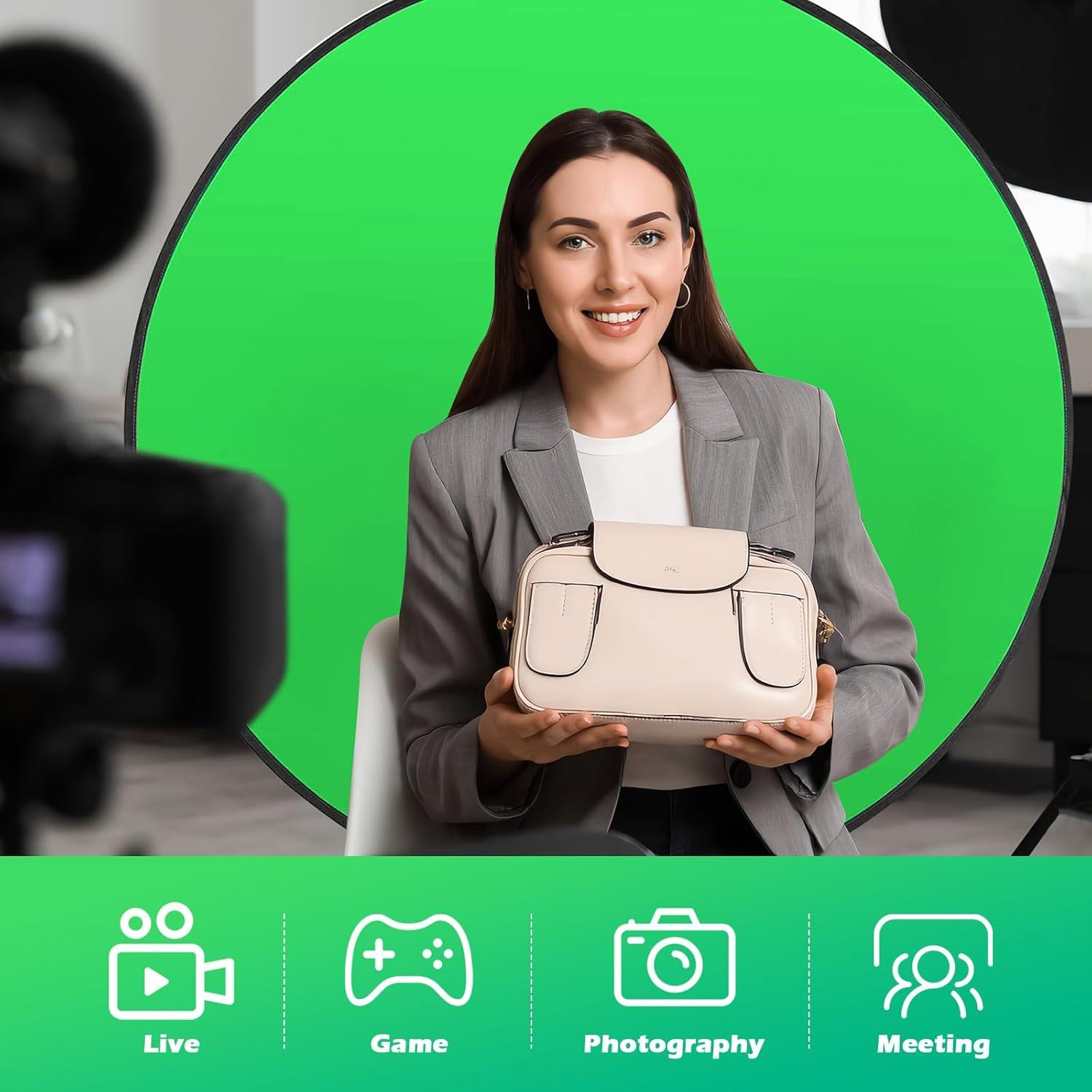 Pantalla Verde Portátil Chroma Key Xamanabu 57" para Streaming