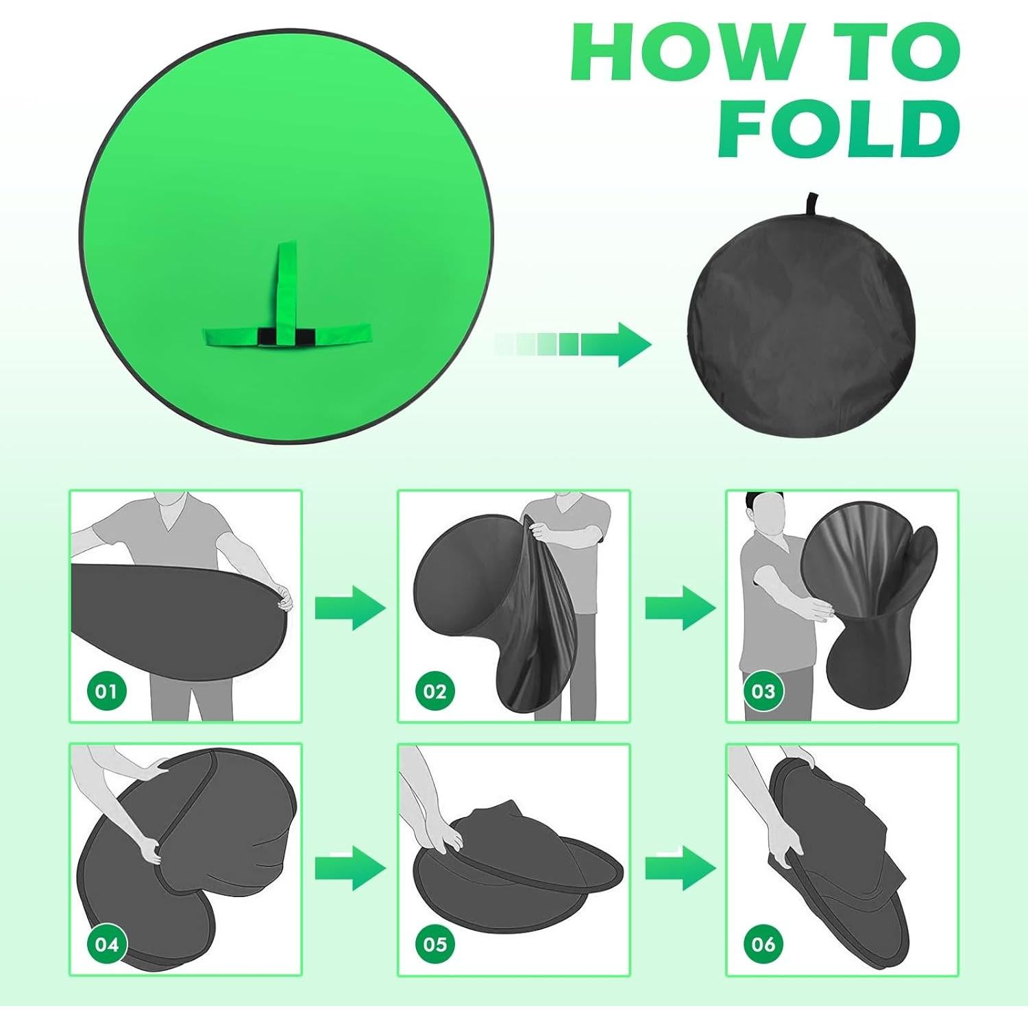Pantalla Verde Portátil Chroma Key Xamanabu 57" para Streaming
