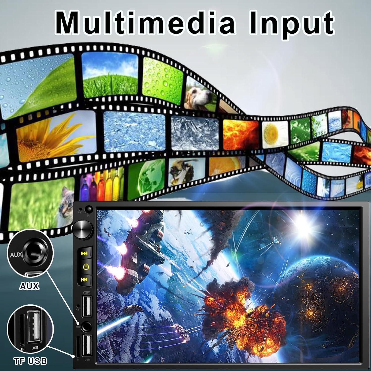 Estéreo de Coche Doble Din Nideocion TS20 7" Bluetooth GPS